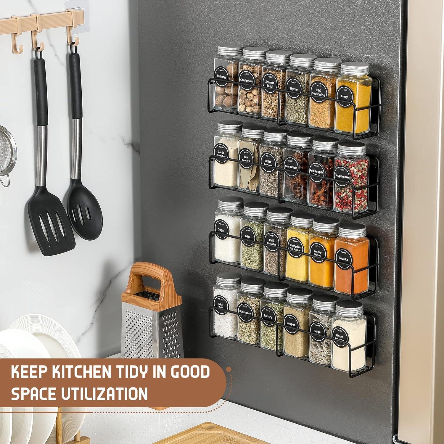 Estante Magnético para Especias VITEVER, 4 Tarros de Vidrio