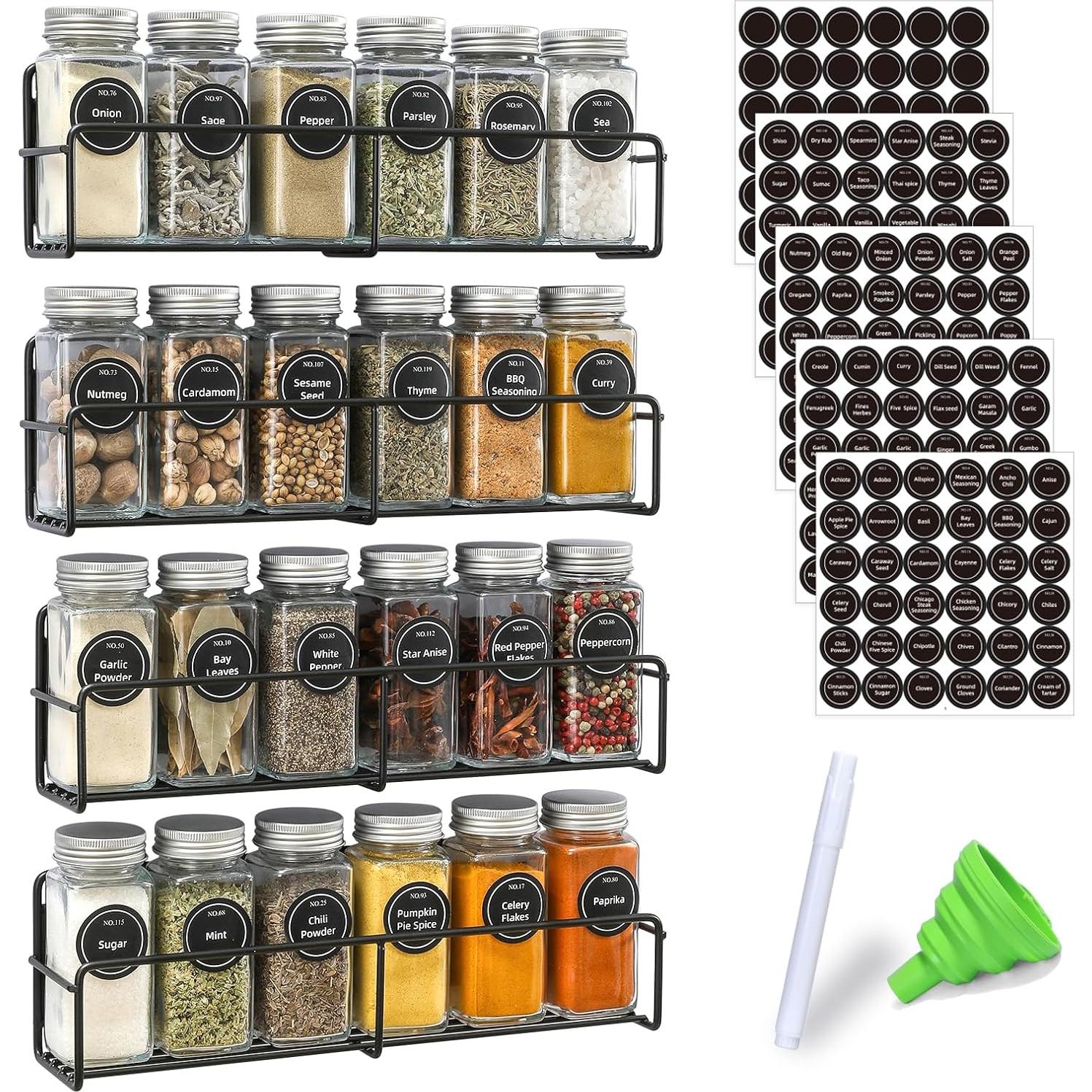 Estante Magnético para Especias VITEVER, 4 Tarros de Vidrio