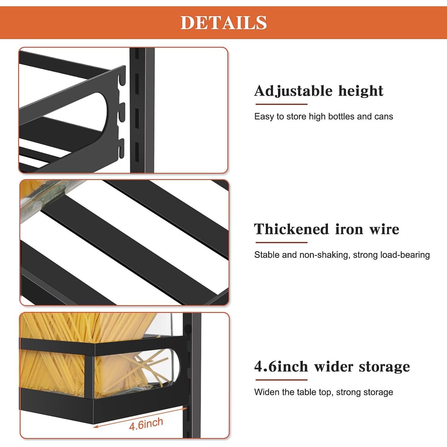 Organizador de especias X-cosrack 5 niveles ajustable negro