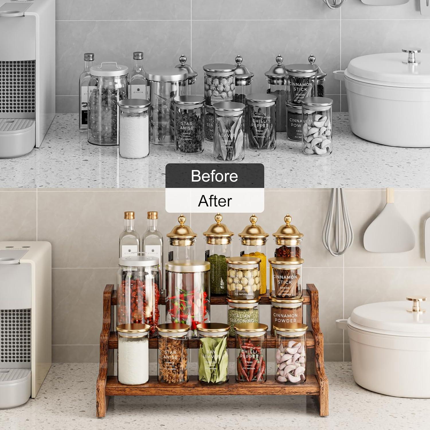 Estante de Especias KLM de 3 Niveles en Madera 35 cm