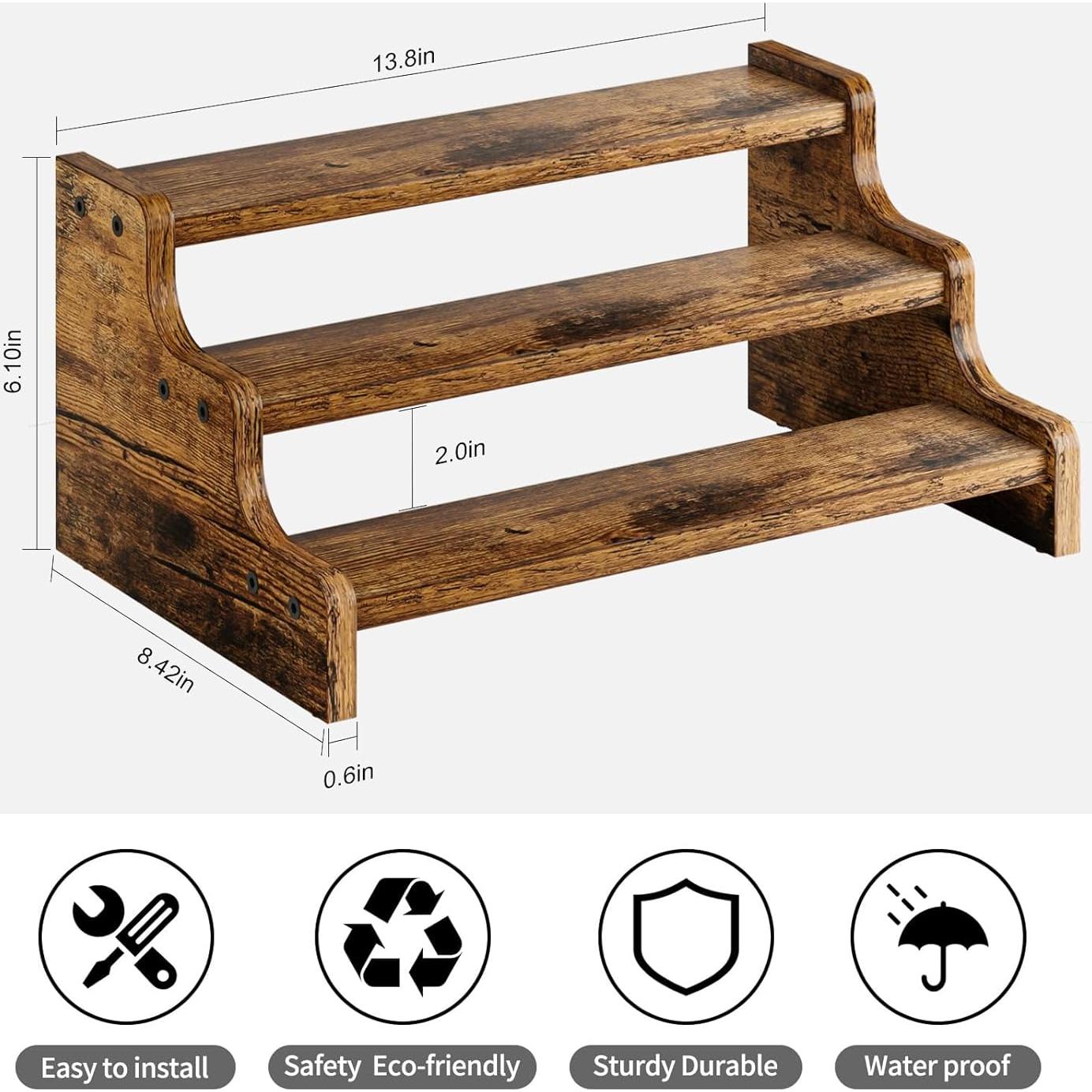 Estante de Especias KLM de 3 Niveles en Madera 35 cm