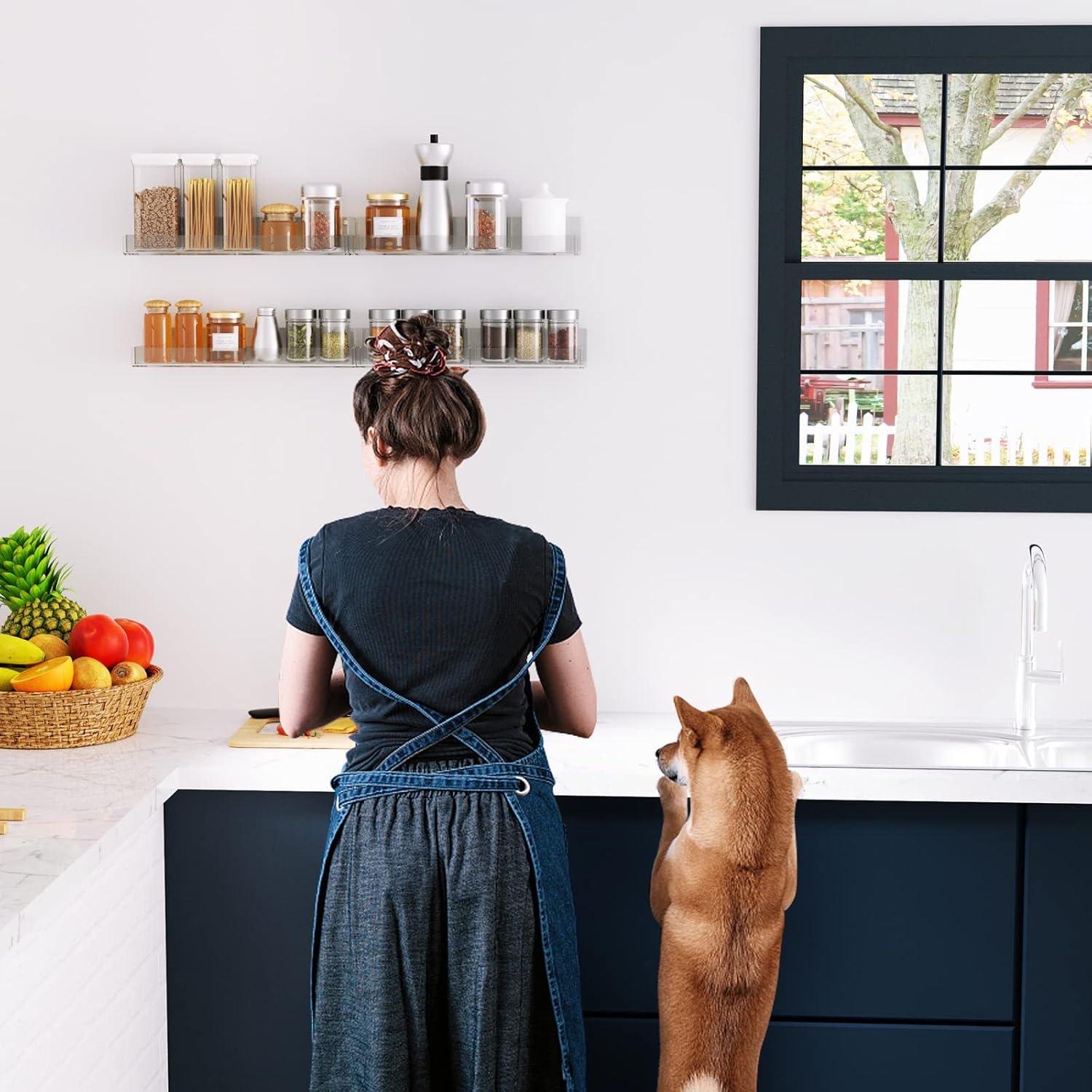 Estante de Especias de Pared Acrílico Sezanrpt - 4 Piezas