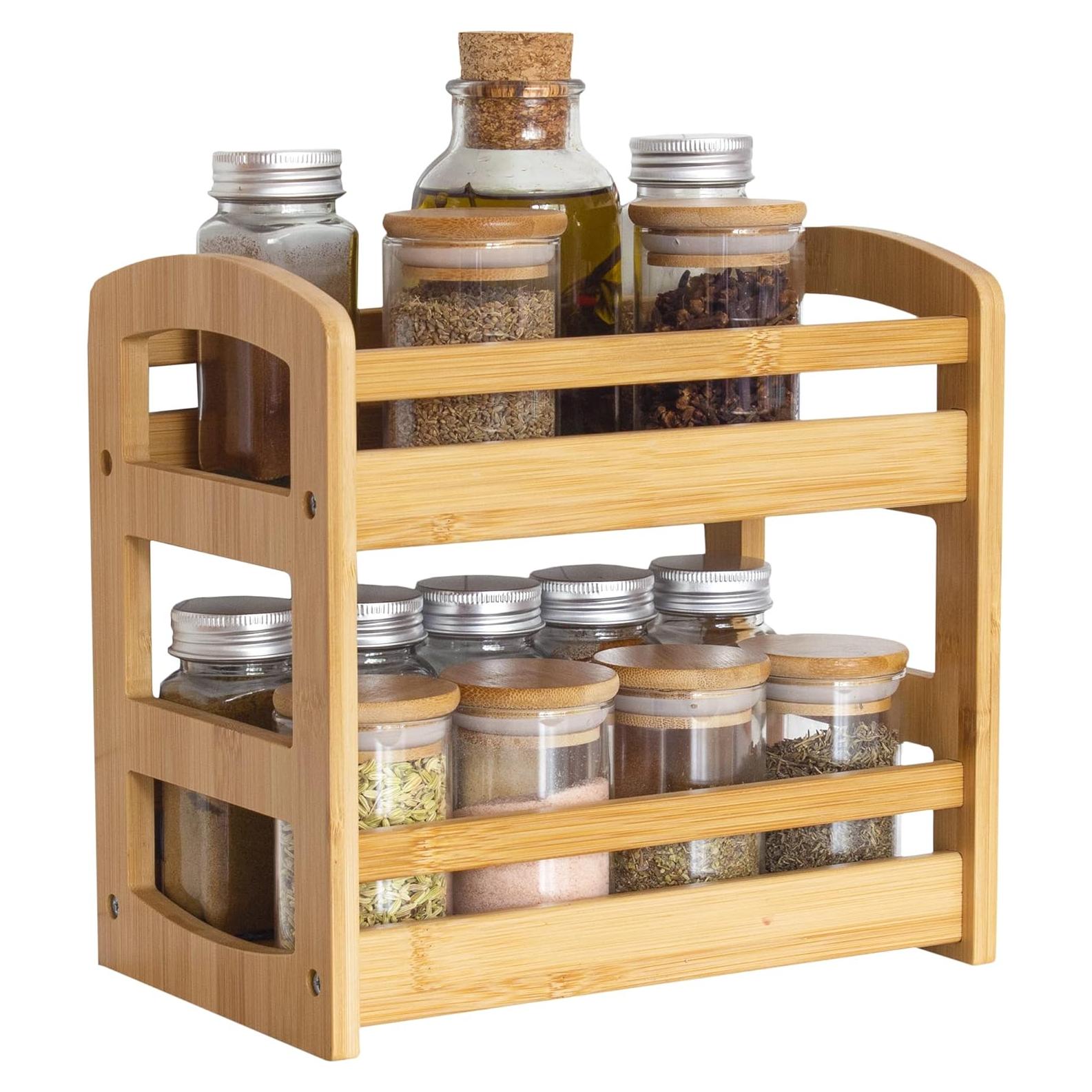 Caddy de Especias de Bambú Totally Bamboo 2 Estantes 25,4 cm