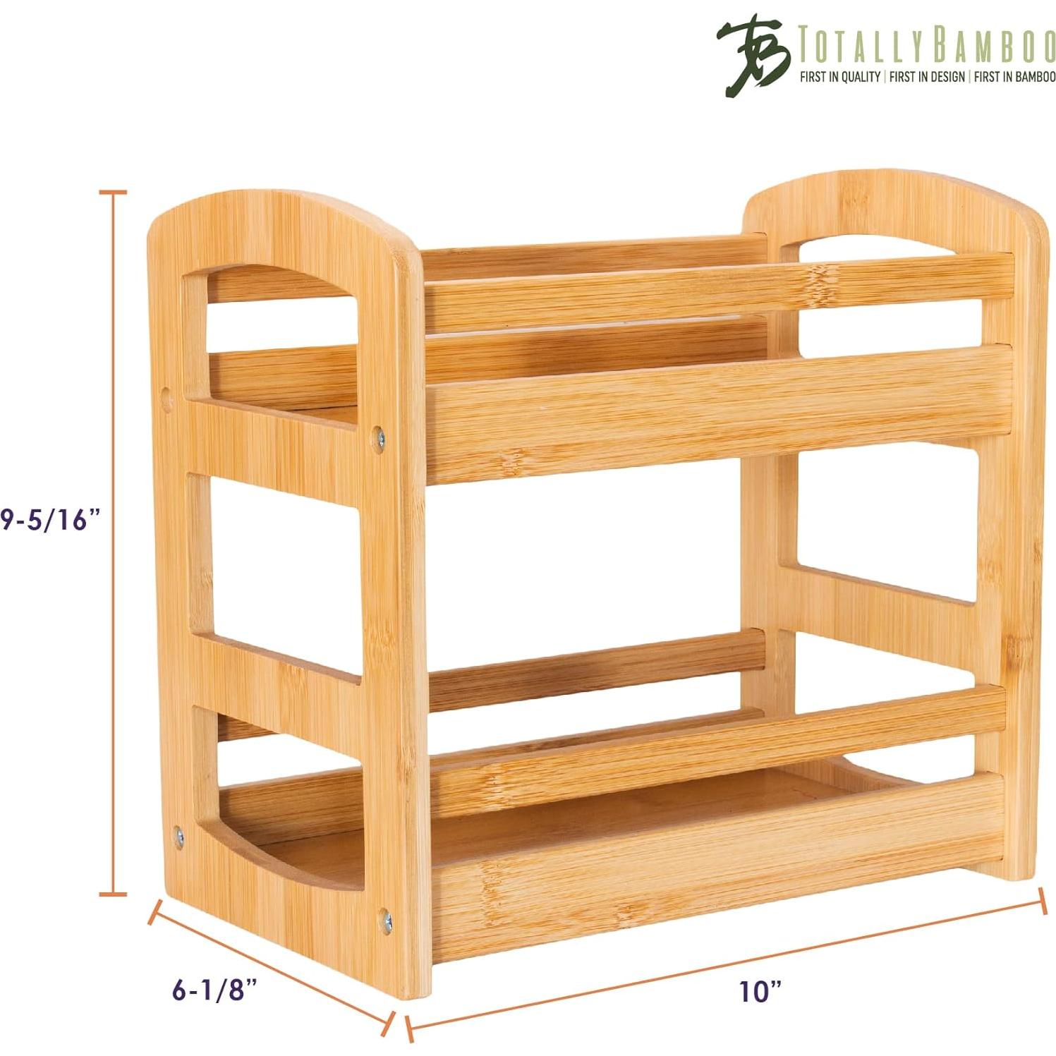 Caddy de Especias de Bambú Totally Bamboo 2 Estantes 25,4 cm