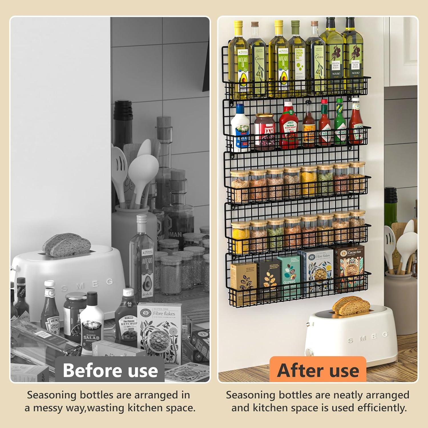 Estante de especias colgante X-cosrack 5 niveles negro