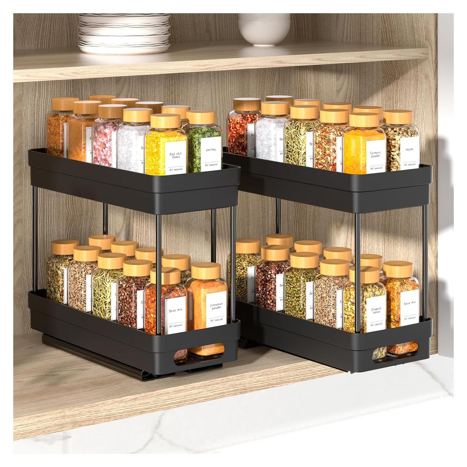 Organizador de Especias Deslizante XIANKE 2 Niveles 2Pack