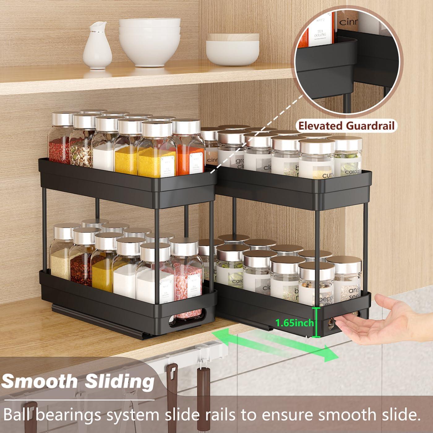 Organizador de Especias Deslizante XIANKE 2 Niveles 2Pack