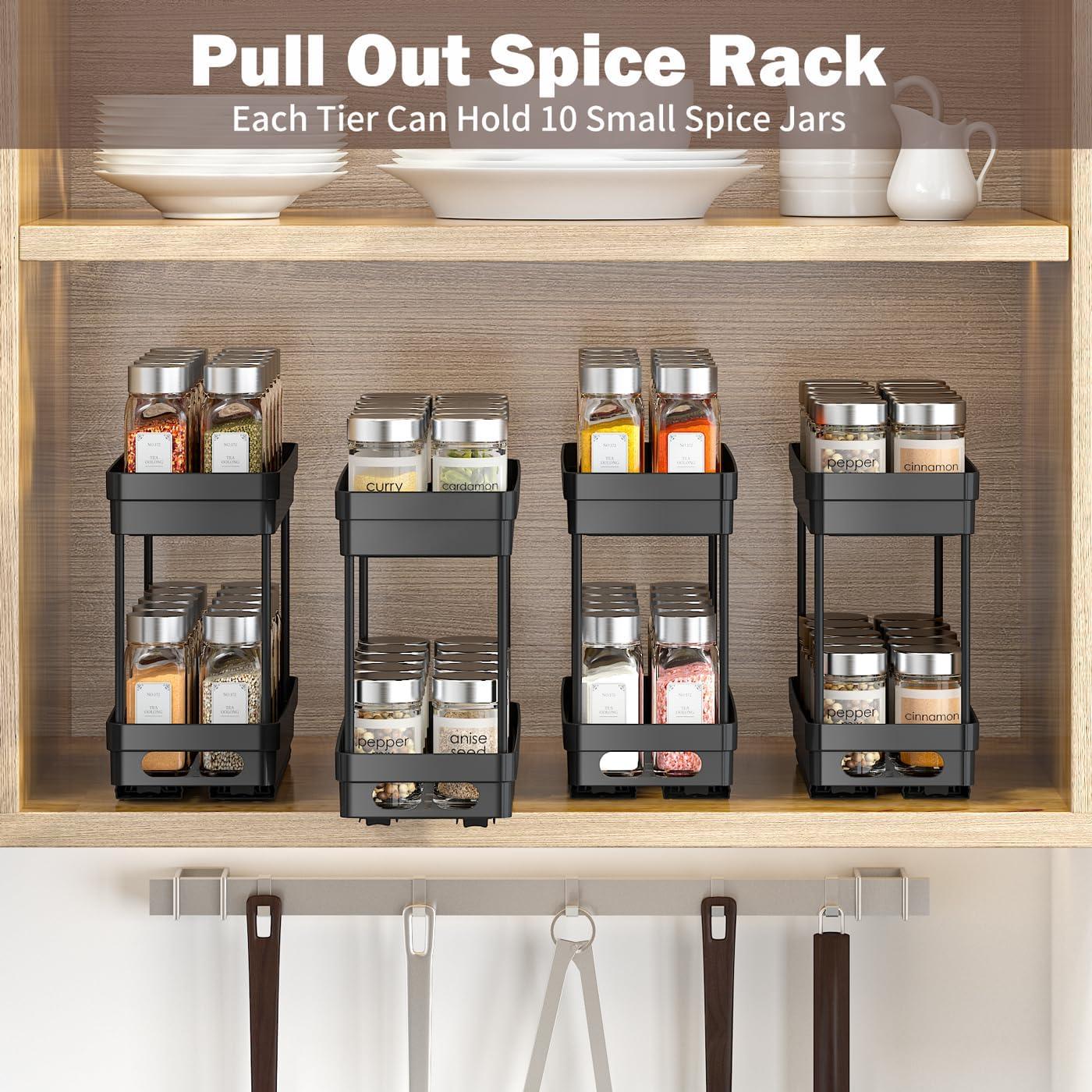 Organizador de Especias Deslizante XIANKE 2 Niveles 2Pack