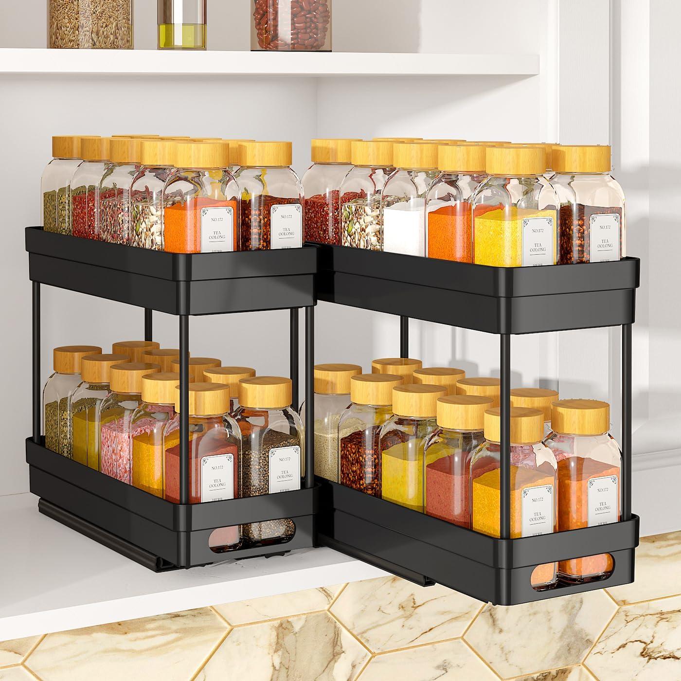 Organizador de Especias Deslizante XIANKE 2 Niveles 2Pack