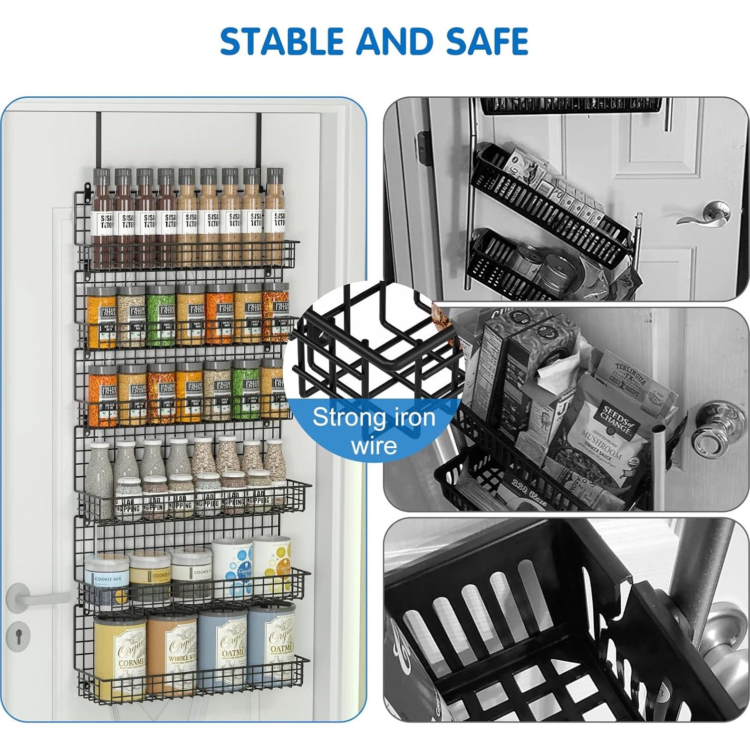 Organizador de especias JKsmart 6 niveles negro montado