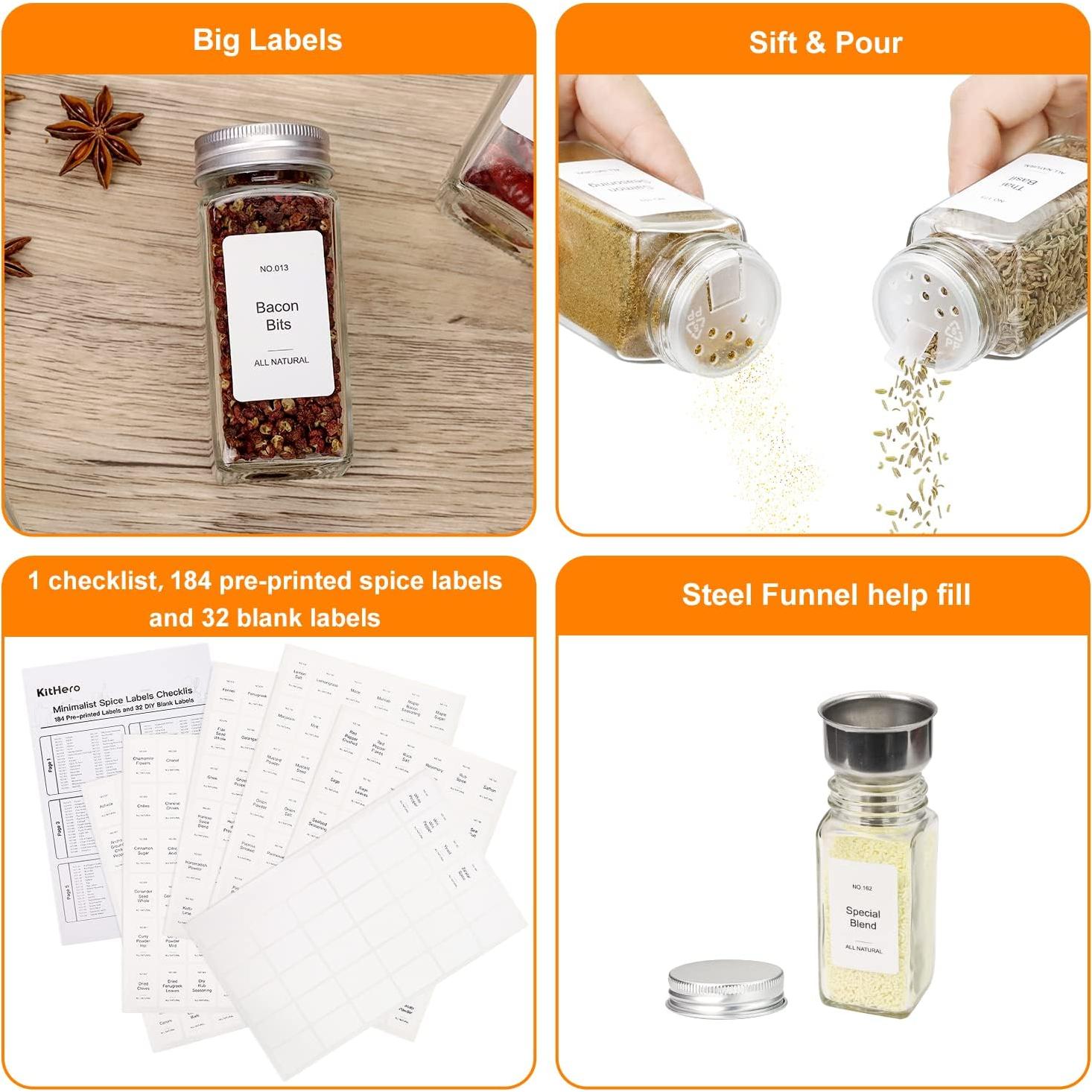 Estante Magnético KitHero para Especias con 24 Tarros y Etiquetas