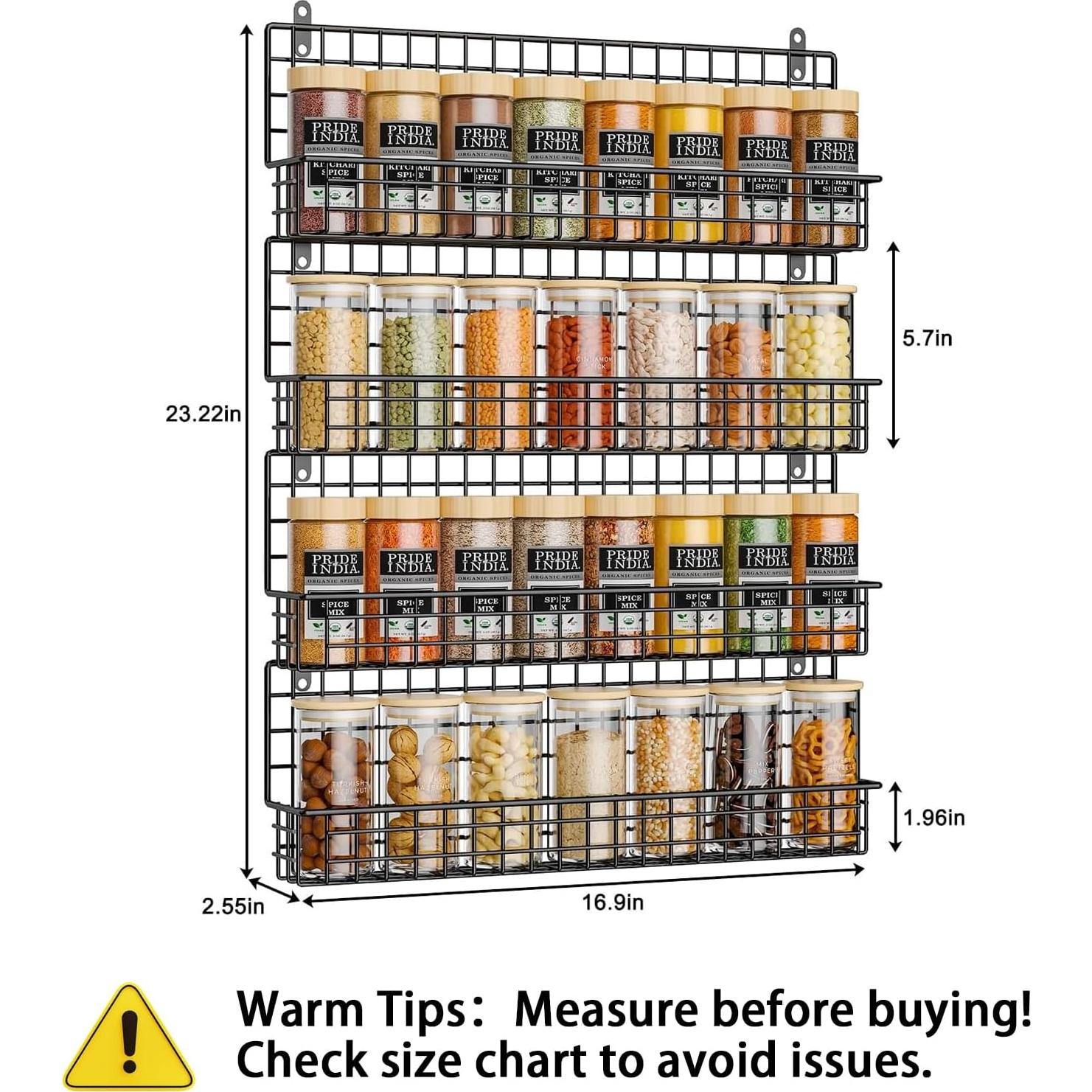 Estante de Especias X-cosrack 4 Niveles Montado en Pared