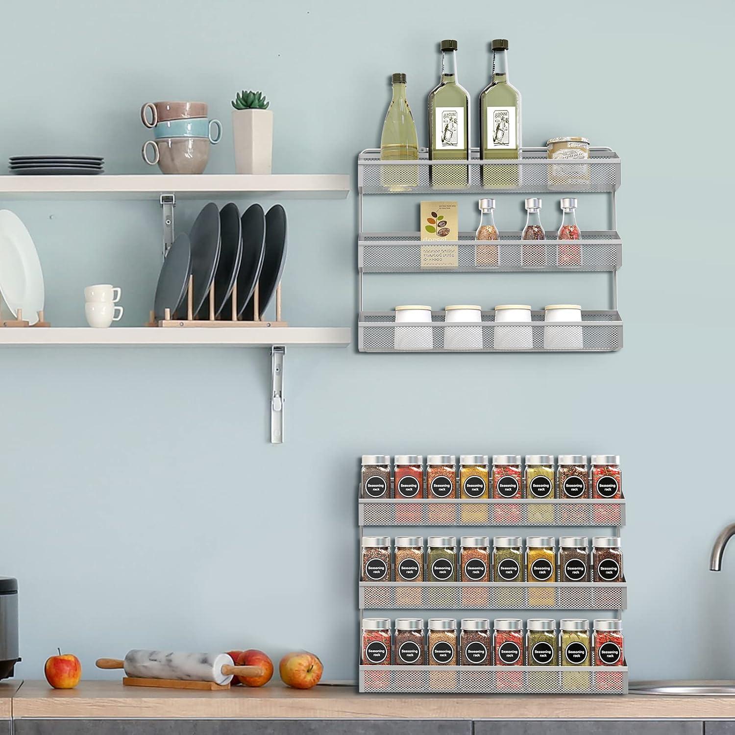 Estante Colgante de Especias AULEDIO 3 Niveles Cromo