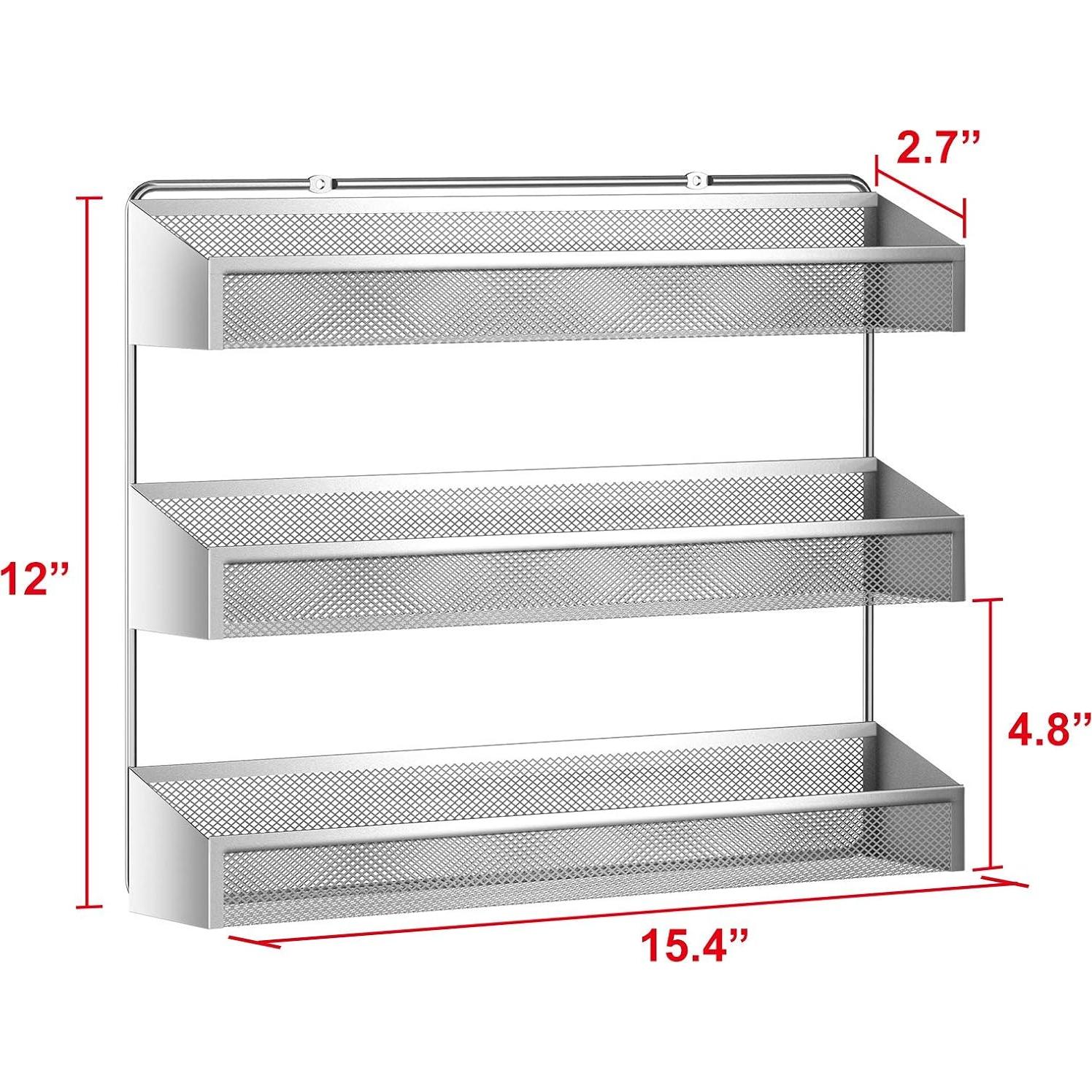Estante Colgante de Especias AULEDIO 3 Niveles Cromo