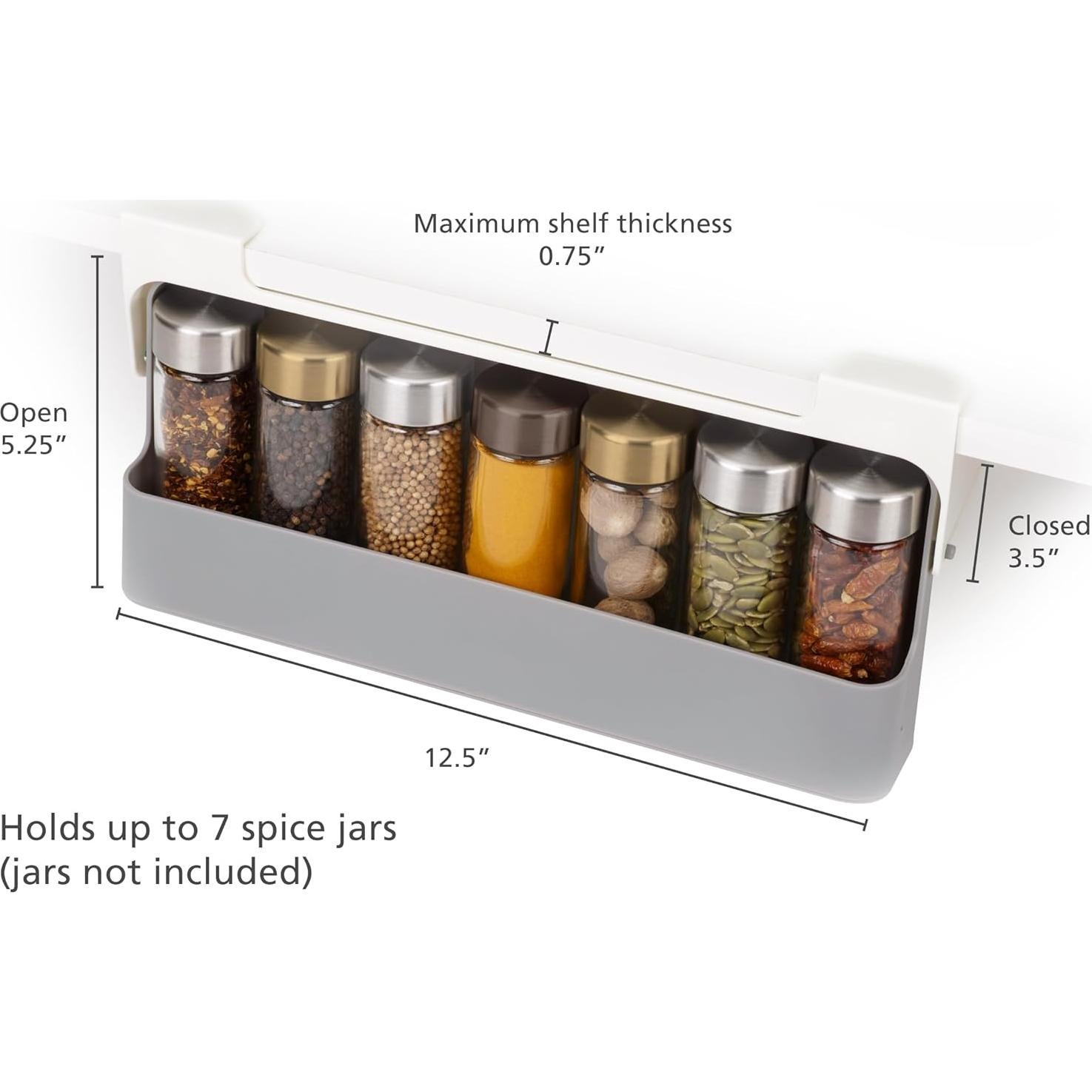 Organizador de especias Joseph Joseph bajo estante gris