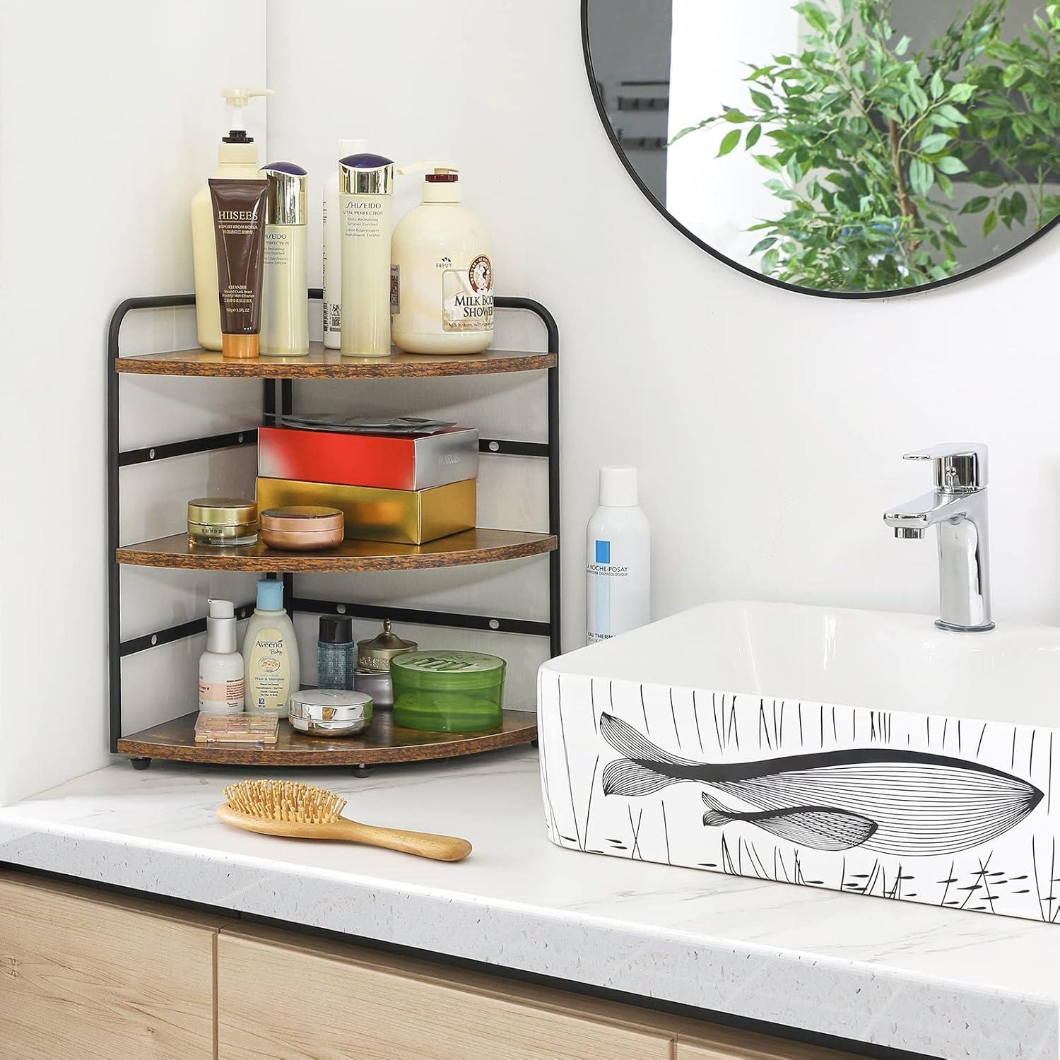 Estante Esquinero IBUYKE 3 Niveles Ajustable Marrón