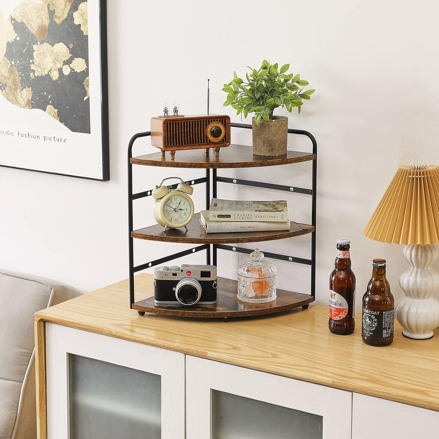 Estante Esquinero IBUYKE 3 Niveles Ajustable Marrón