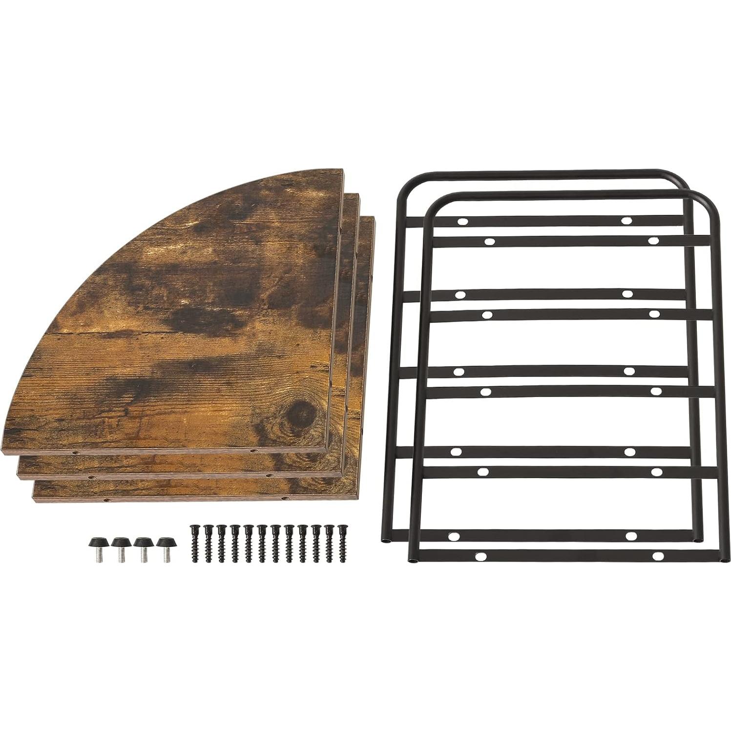 Estante Esquinero IBUYKE 3 Niveles Ajustable Marrón