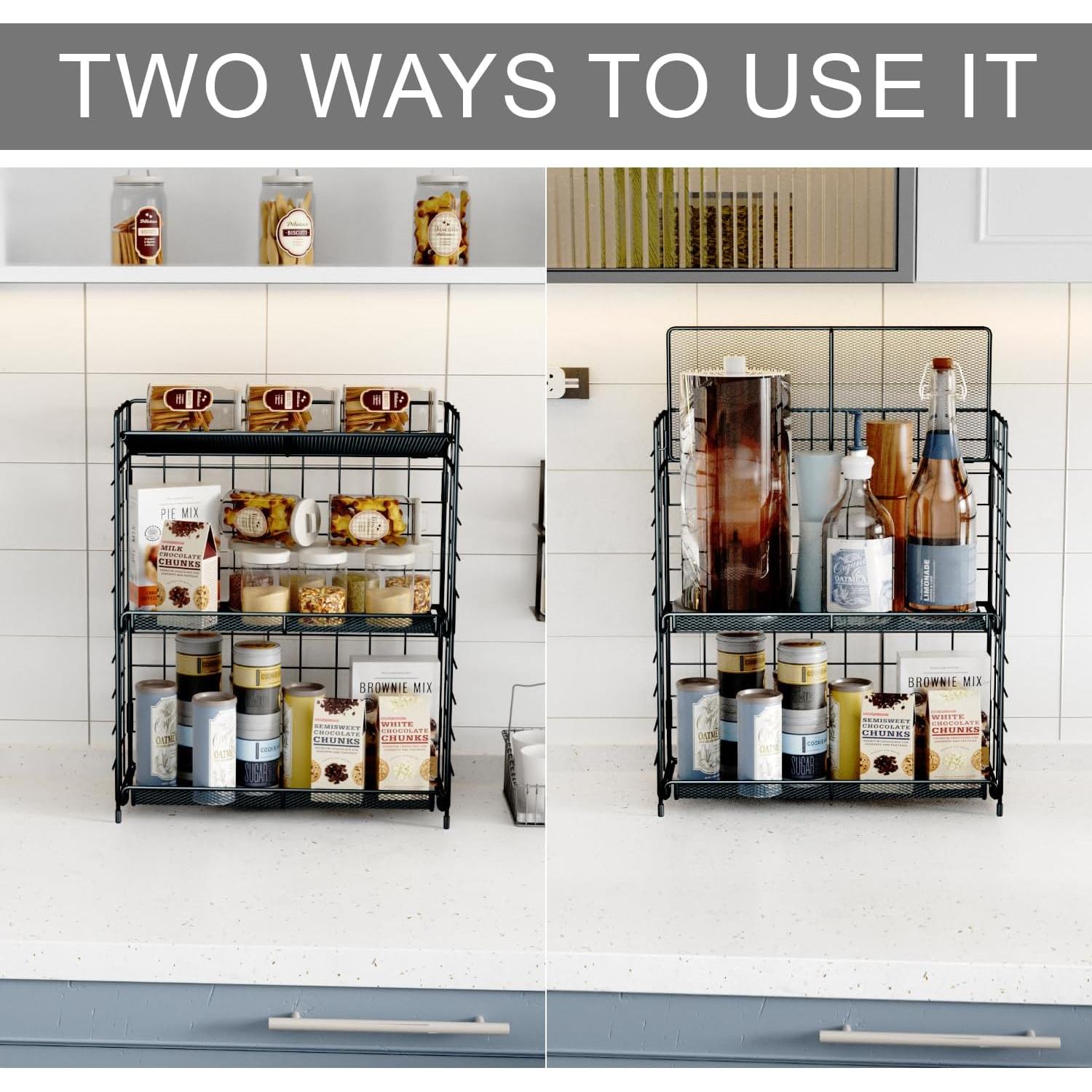 Estante Organizador de Especias DTUQYX 3 Niveles Plegable