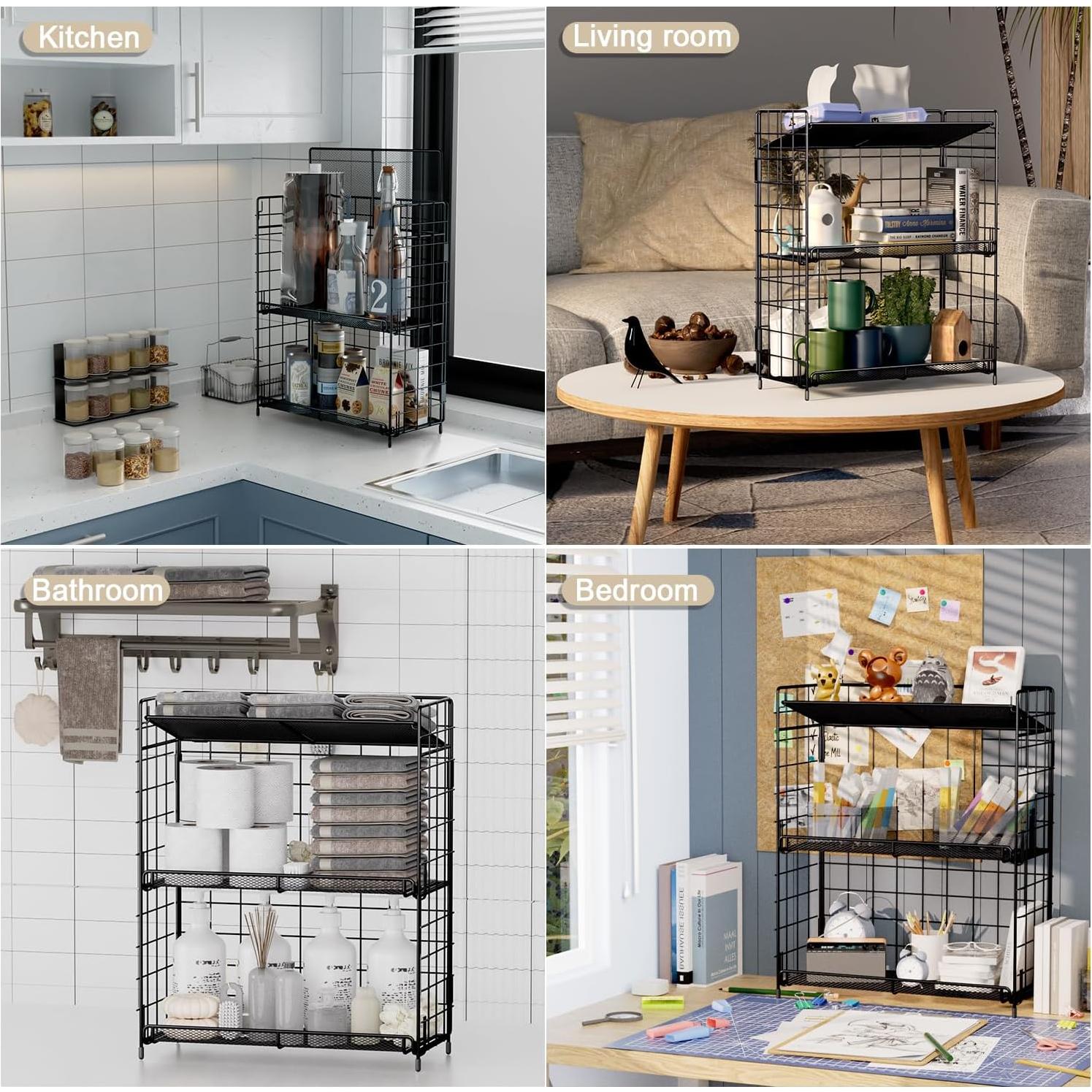 Estante Organizador de Especias DTUQYX 3 Niveles Plegable