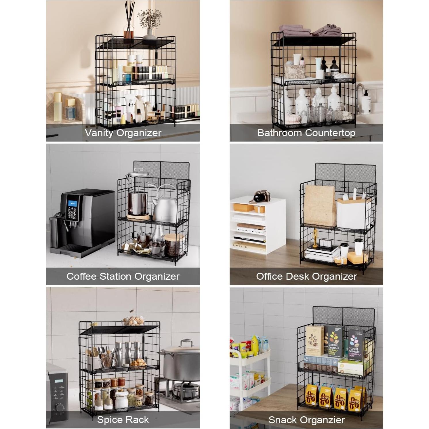 Estante Organizador de Especias DTUQYX 3 Niveles Plegable