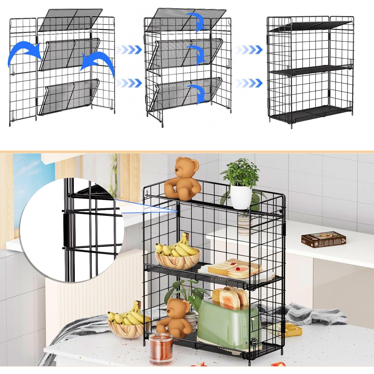 Estante Organizador de Especias DTUQYX 3 Niveles Plegable