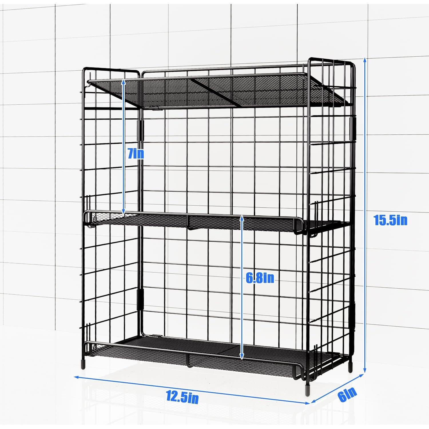 Estante Organizador de Especias DTUQYX 3 Niveles Plegable