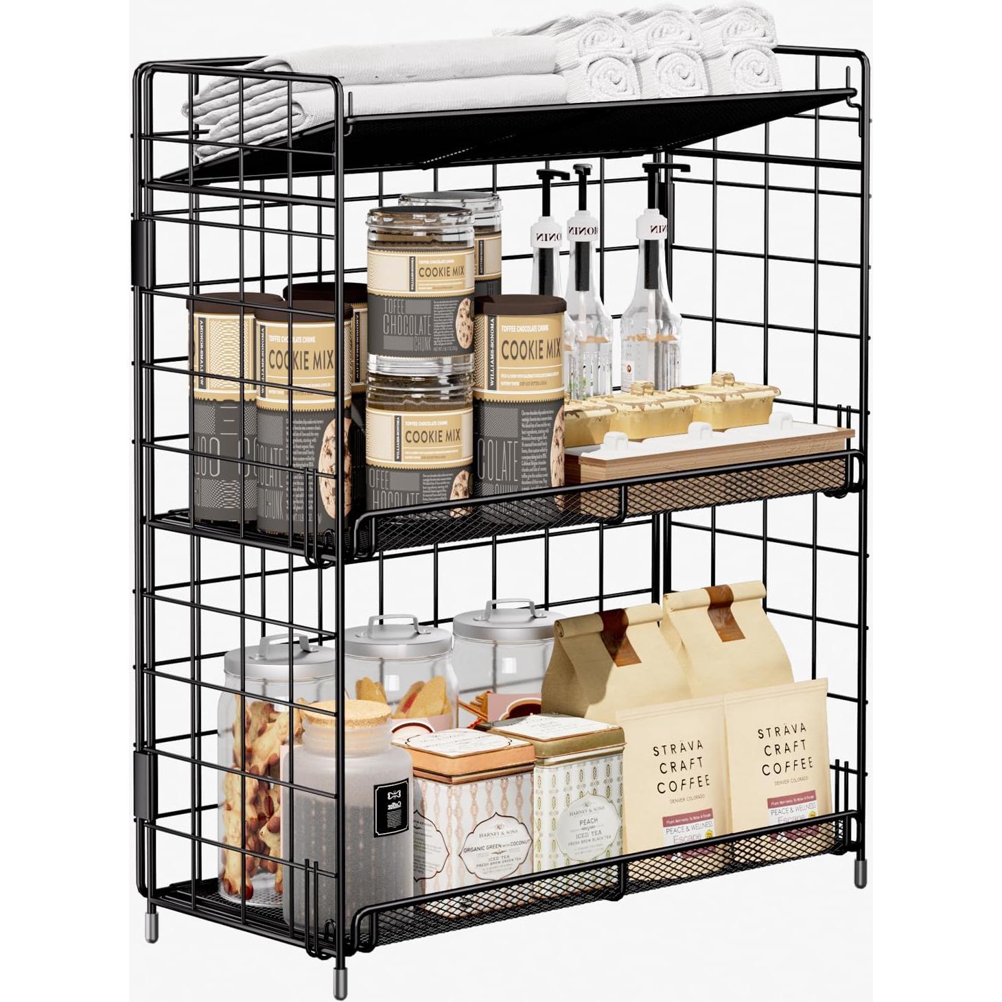 Estante Organizador de Especias DTUQYX 3 Niveles Plegable