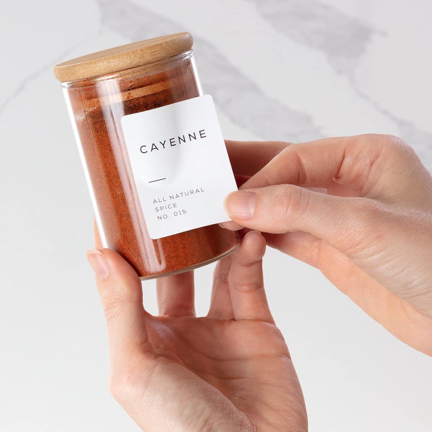 Pack 12 Tarros de Especias Vidrio Bloomondo 200ml con Etiquetas