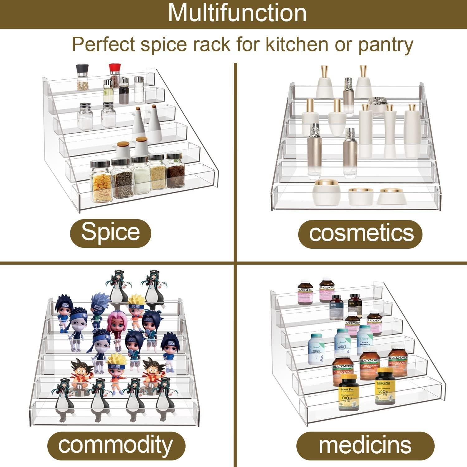 Organizador de Especias WUIVIUT Acrílico 3 Niveles 30.99x13.5x24.13cm