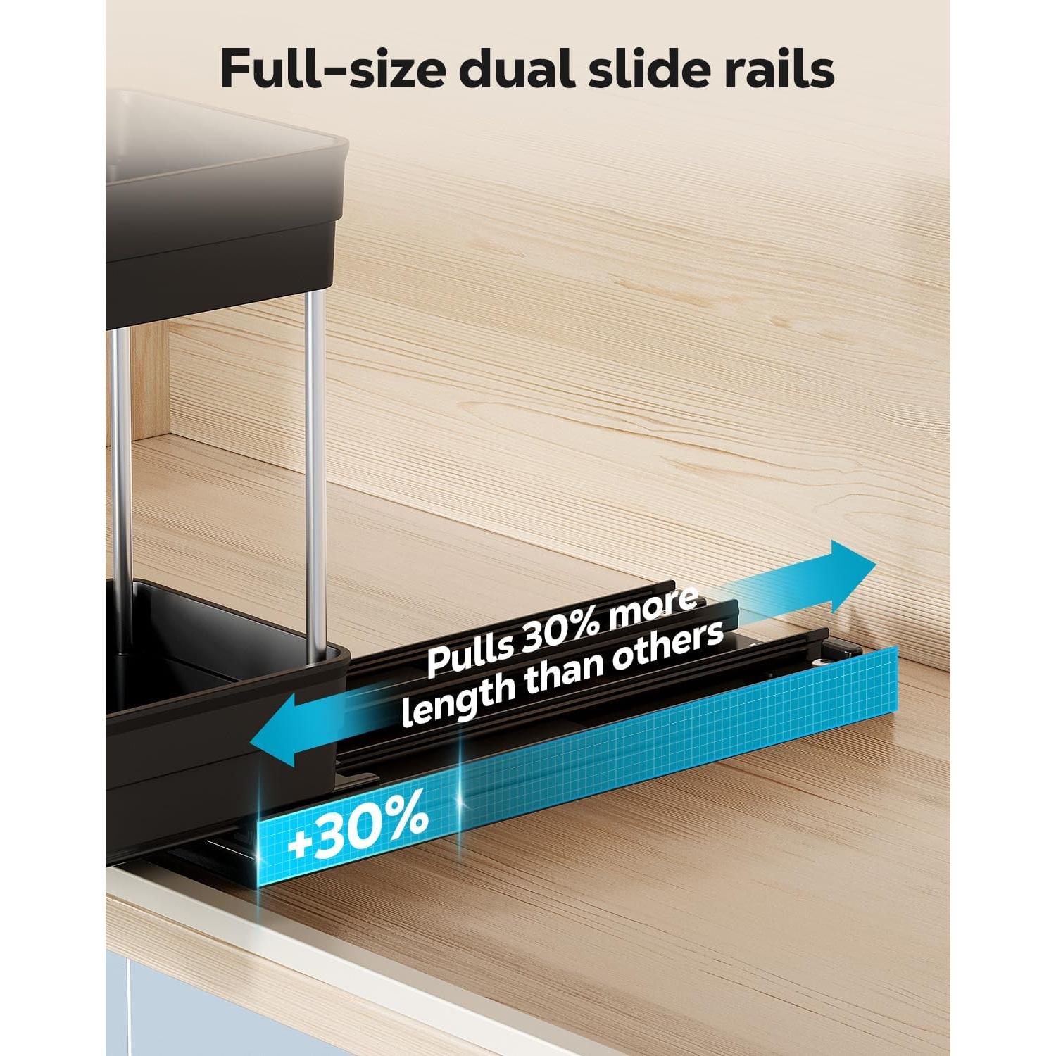 Estante de especias extraíble Nieifi 11 cm negro 2 niveles