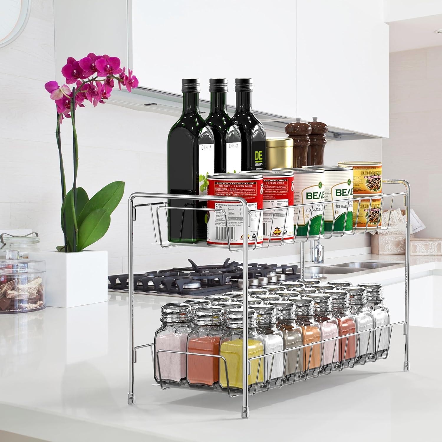 Organizador de Especias 2 Niveles Simple Houseware Cromo