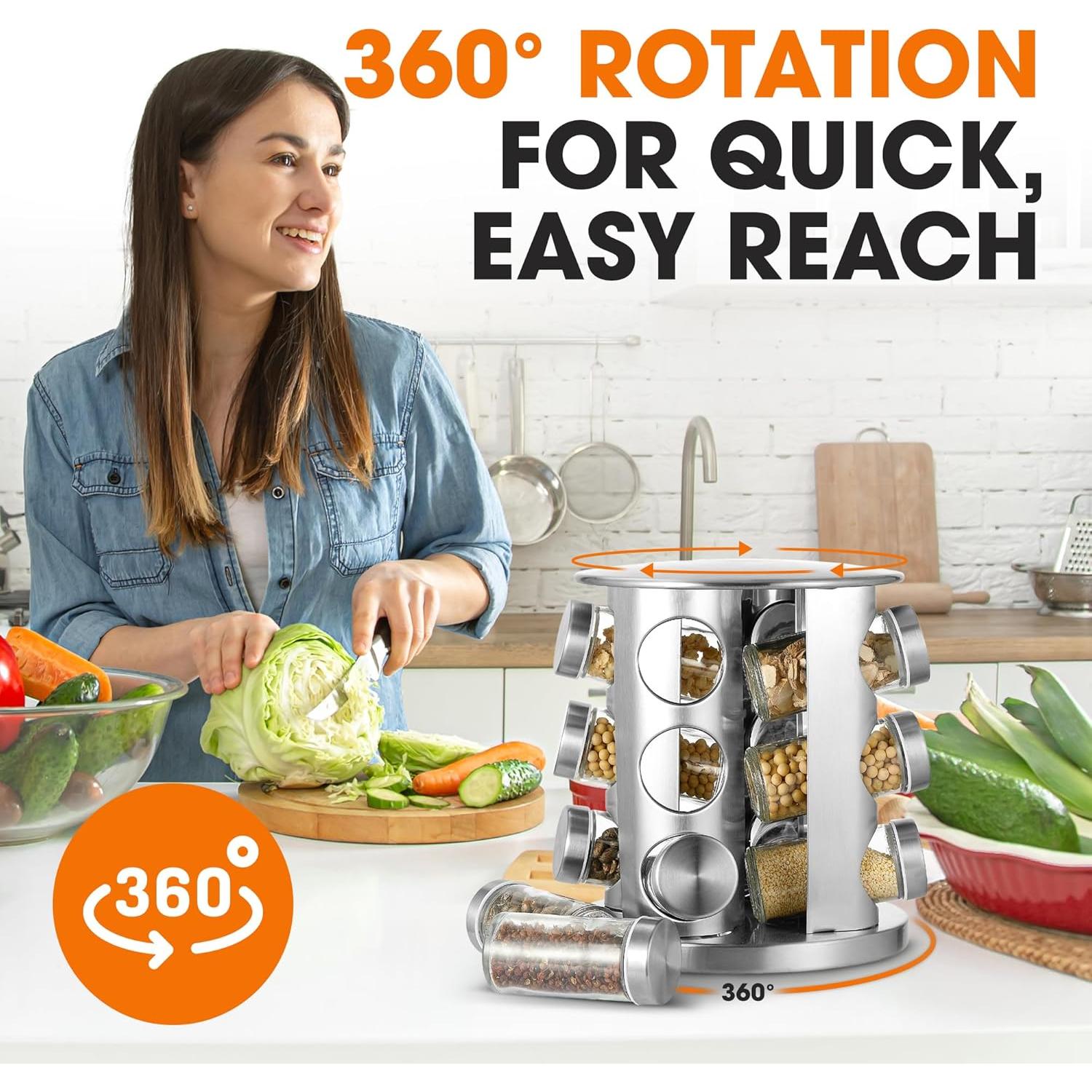 Soporte Giratorio para Especias Cheer Collection 12 Tarros