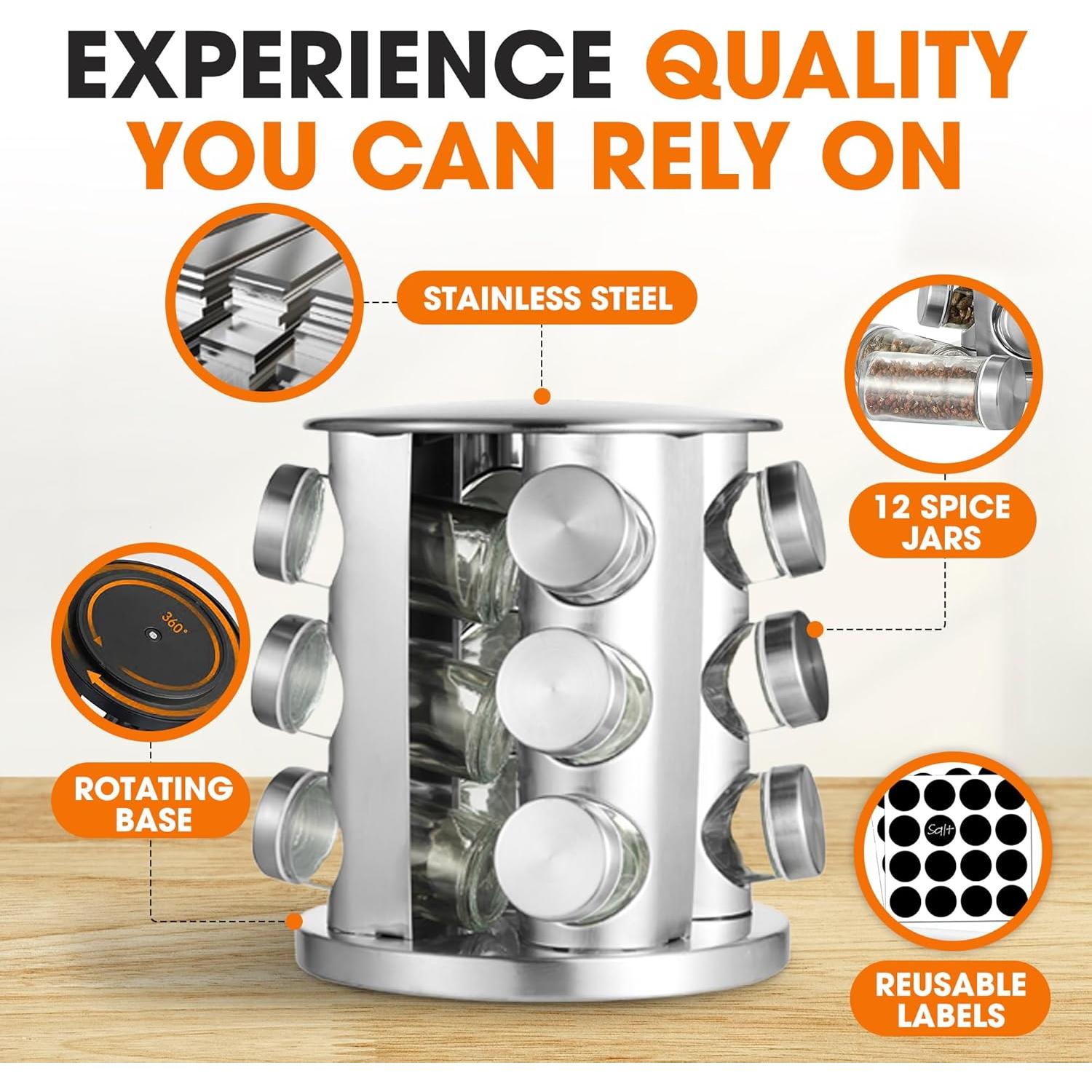 Soporte Giratorio para Especias Cheer Collection 12 Tarros