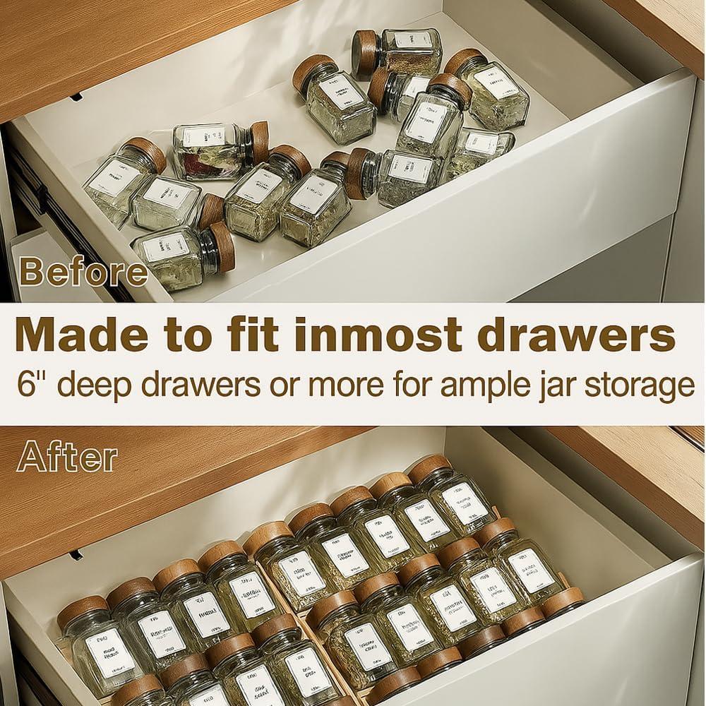 Organizador de especias Sholramo de bambú 3 niveles 30x30 cm