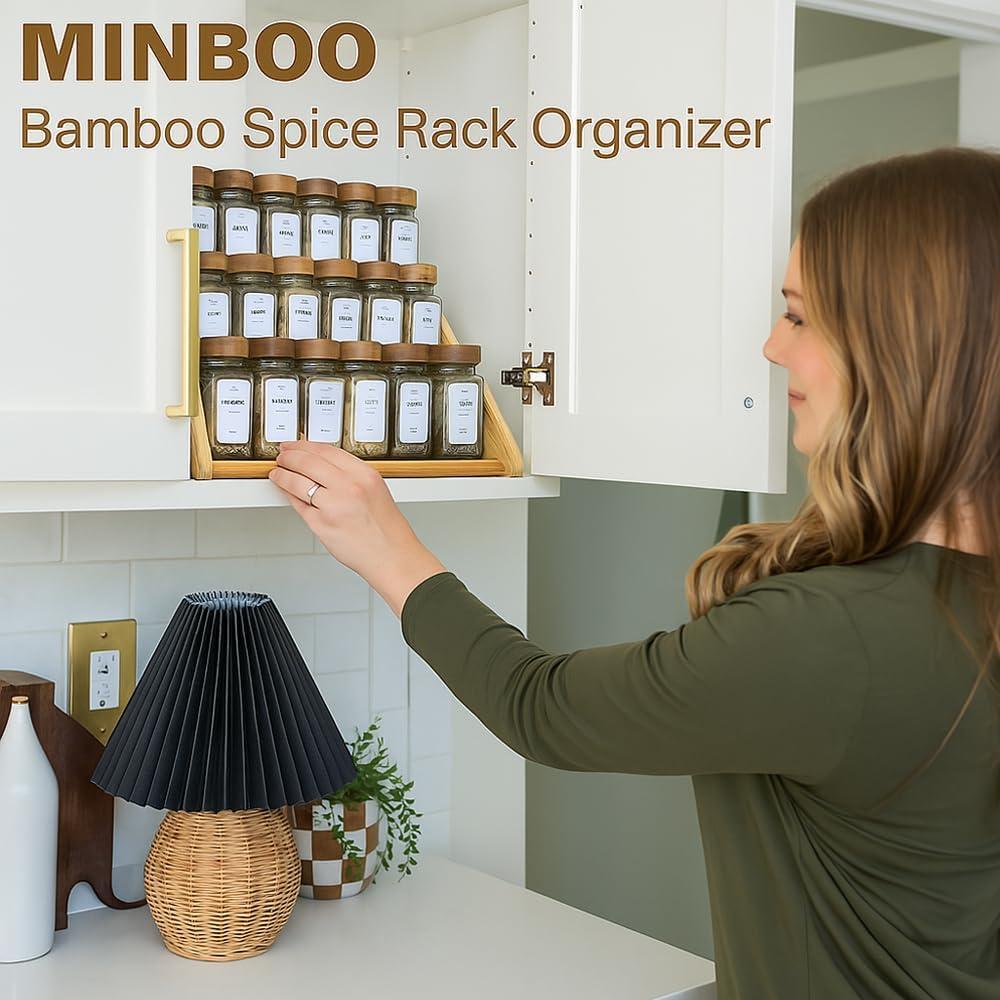 Organizador de especias Sholramo de bambú 3 niveles 30x30 cm