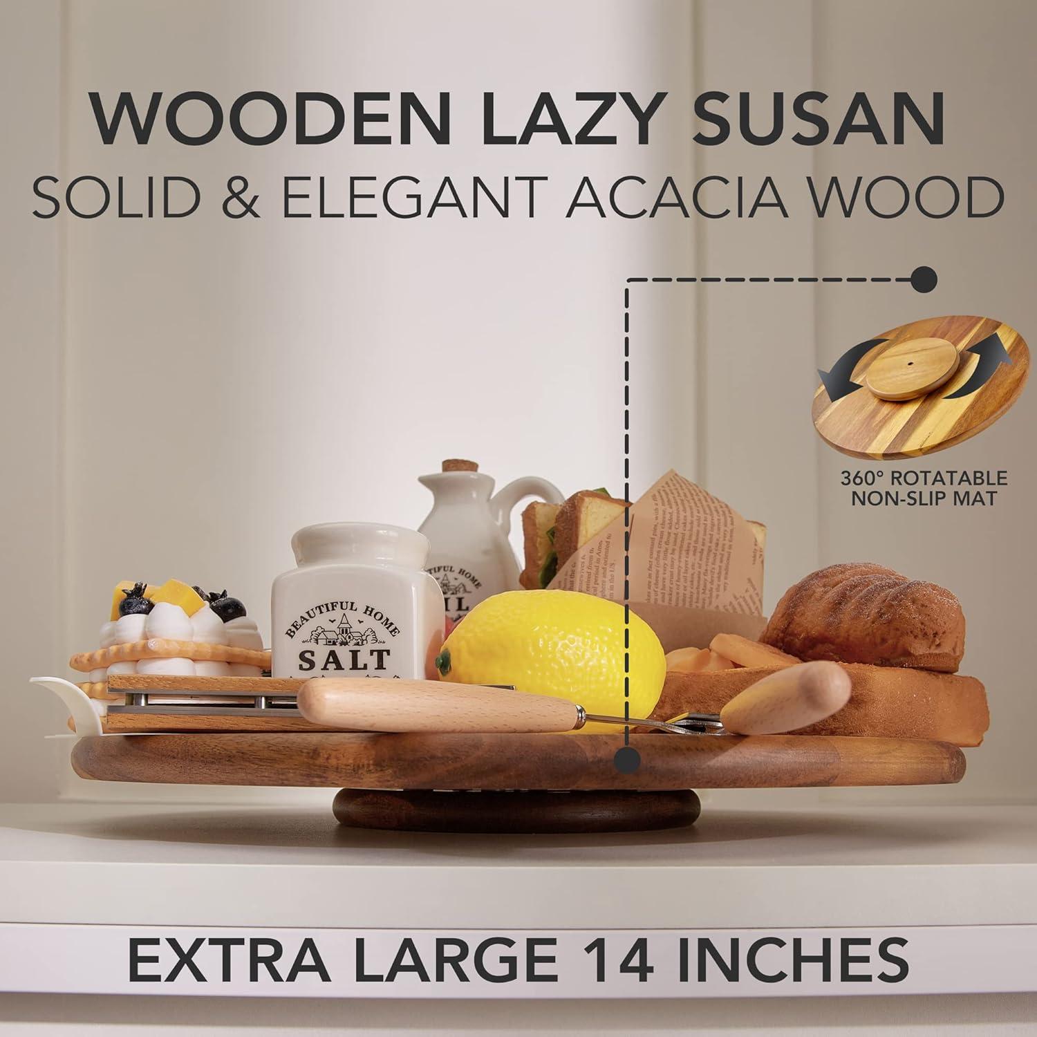 Lazy Susan de Madera de Acacia Oridom 35,56 cm Organizador