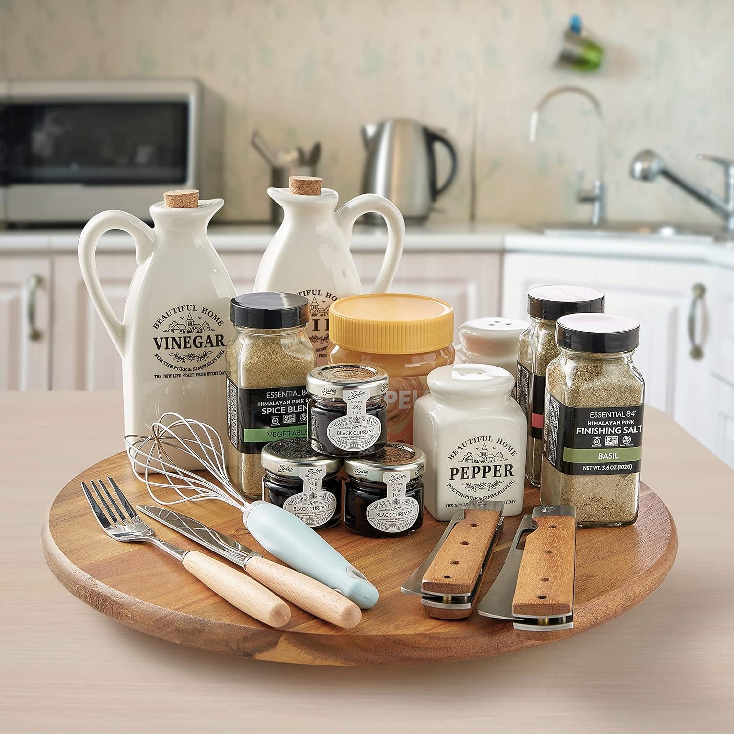 Lazy Susan de Madera de Acacia Oridom 35,56 cm Organizador