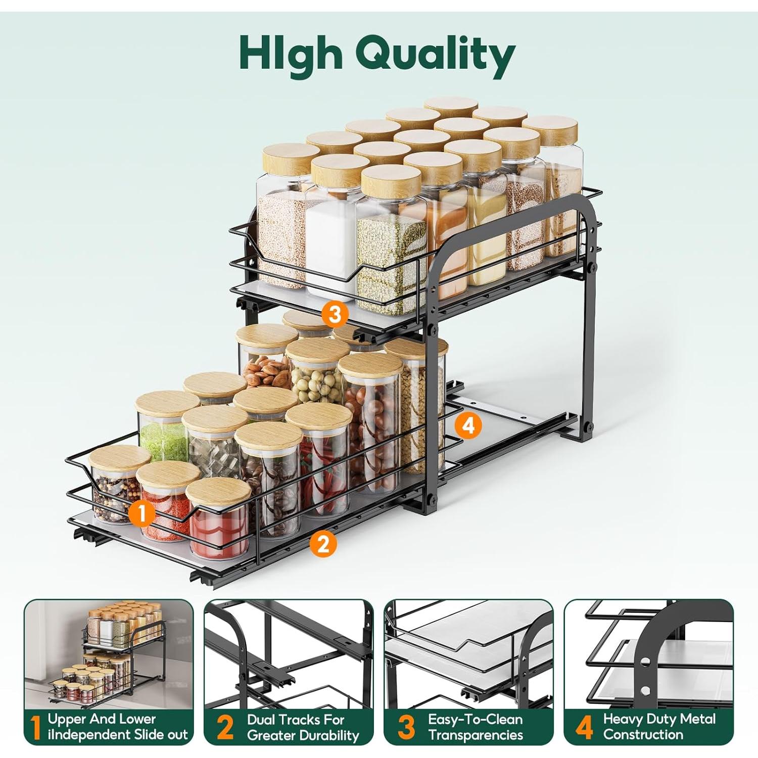 Organizador de Especias AHOMSEL 2 Niveles Metal 17,78 cm