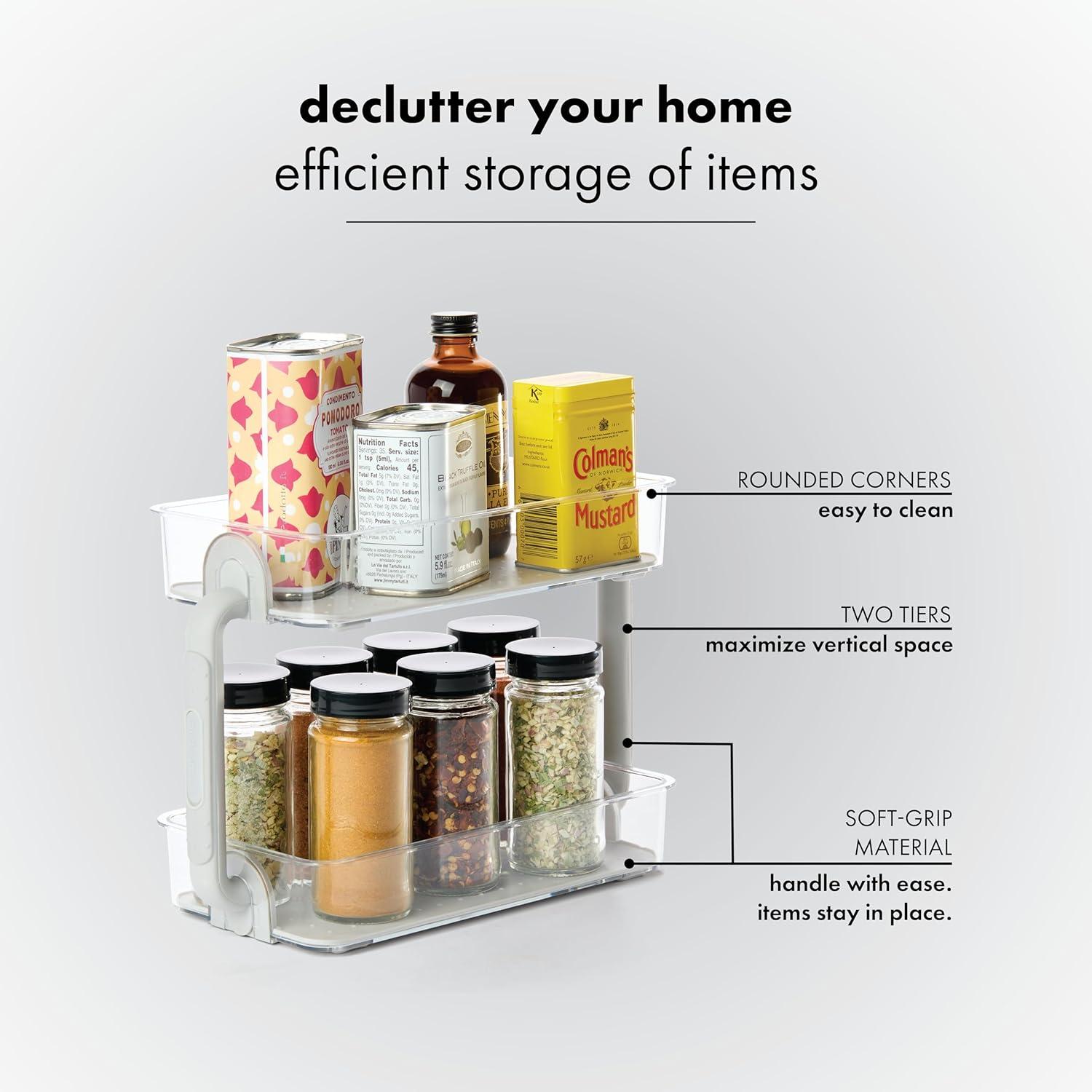 Organizador de Especias Madesmart 2 Niveles Gris 181g