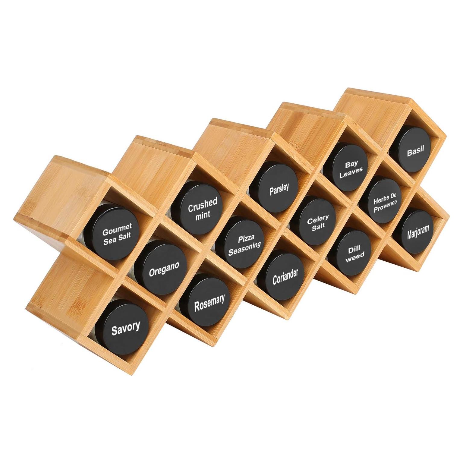 Estante organizador de especias Phyllia de bambú 4 niveles