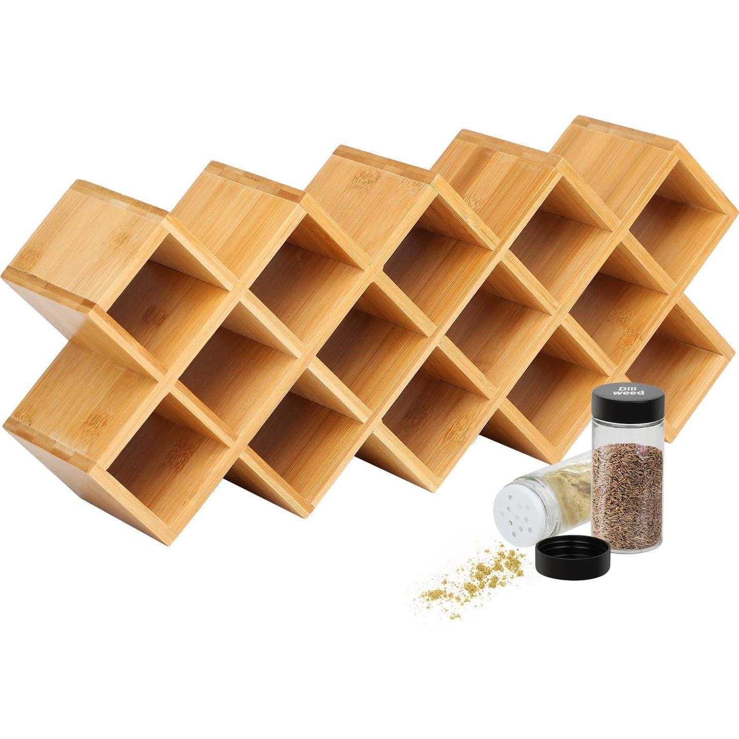 Estante organizador de especias Phyllia de bambú 4 niveles