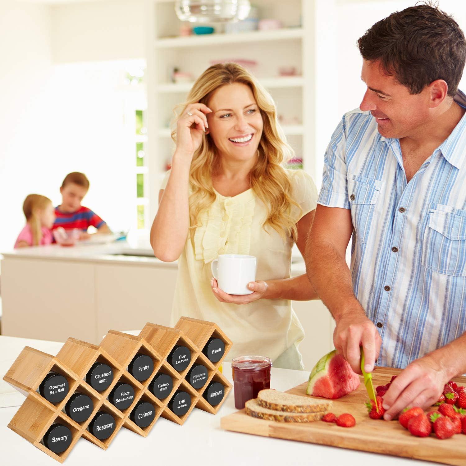 Estante organizador de especias Phyllia de bambú 4 niveles