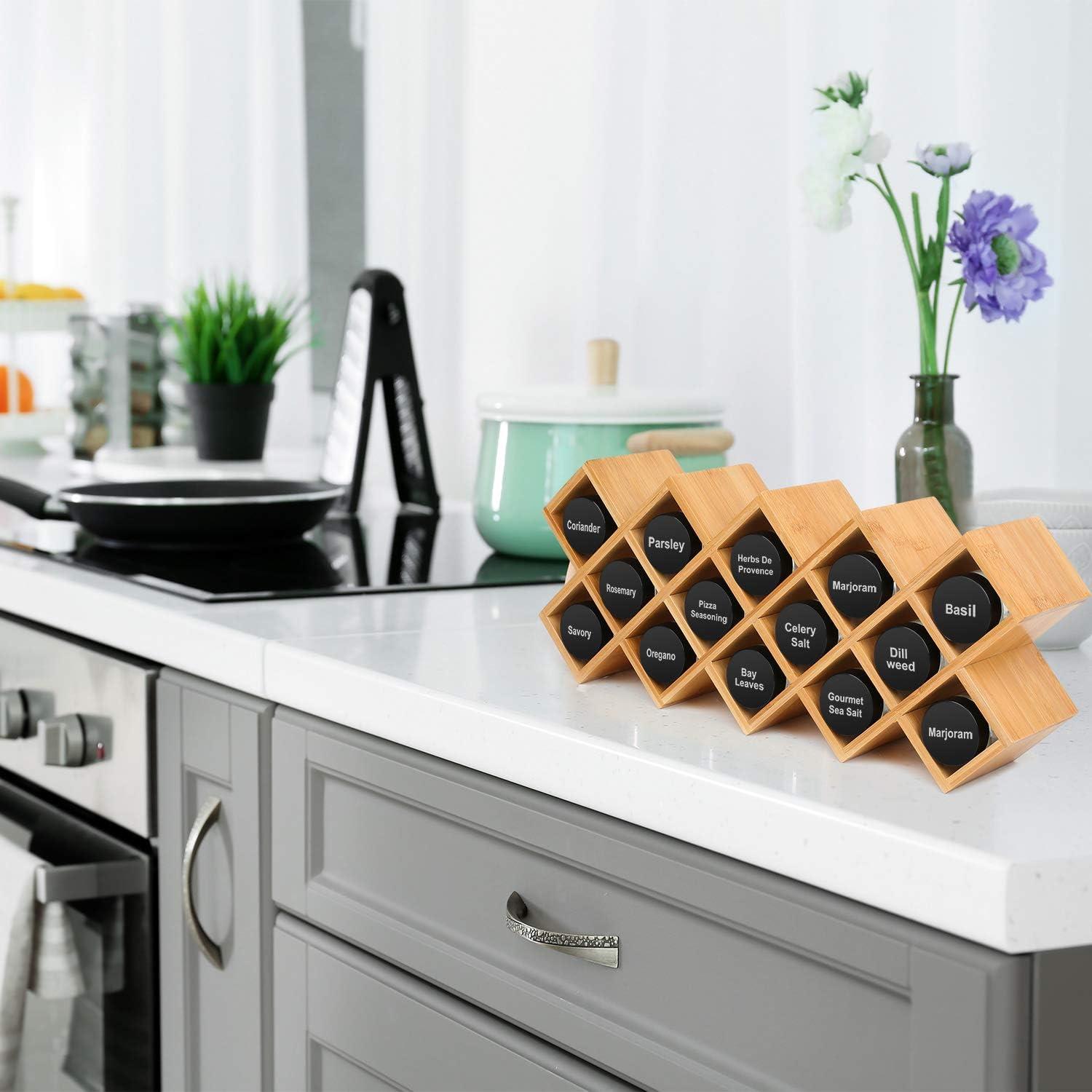 Estante organizador de especias Phyllia de bambú 4 niveles