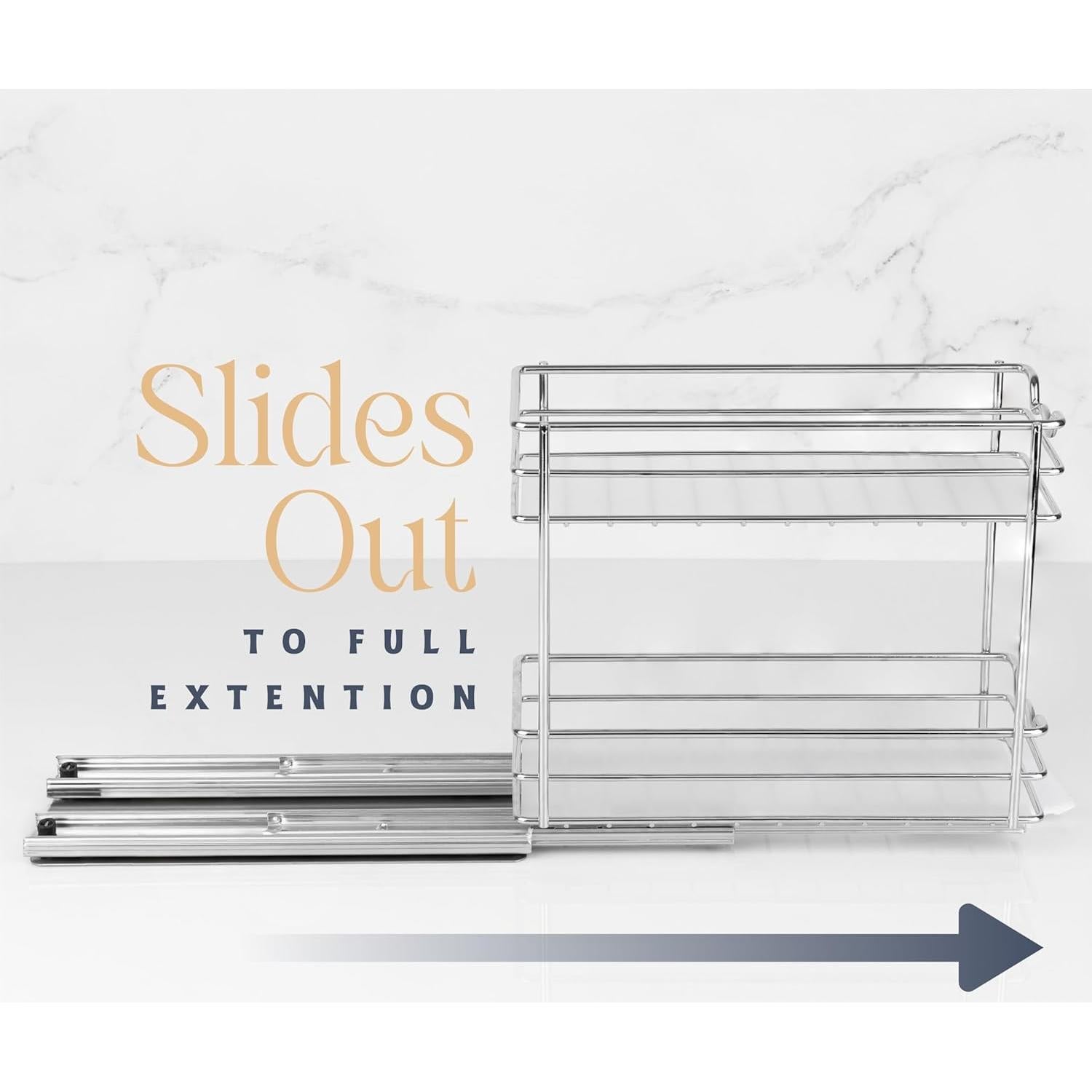 Estante Extraíble para Especias HOLDN STORAGE Cromo 11,43 cm