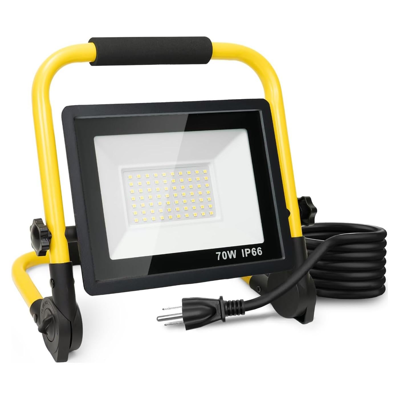 10000LM LED Work Light: Portable Work Light with 5FT Cord - IP66 Waterproof Flood Light for Outdoor Indoor Job Site Workshop Garage Construction Site Lighting, Gifts for Man