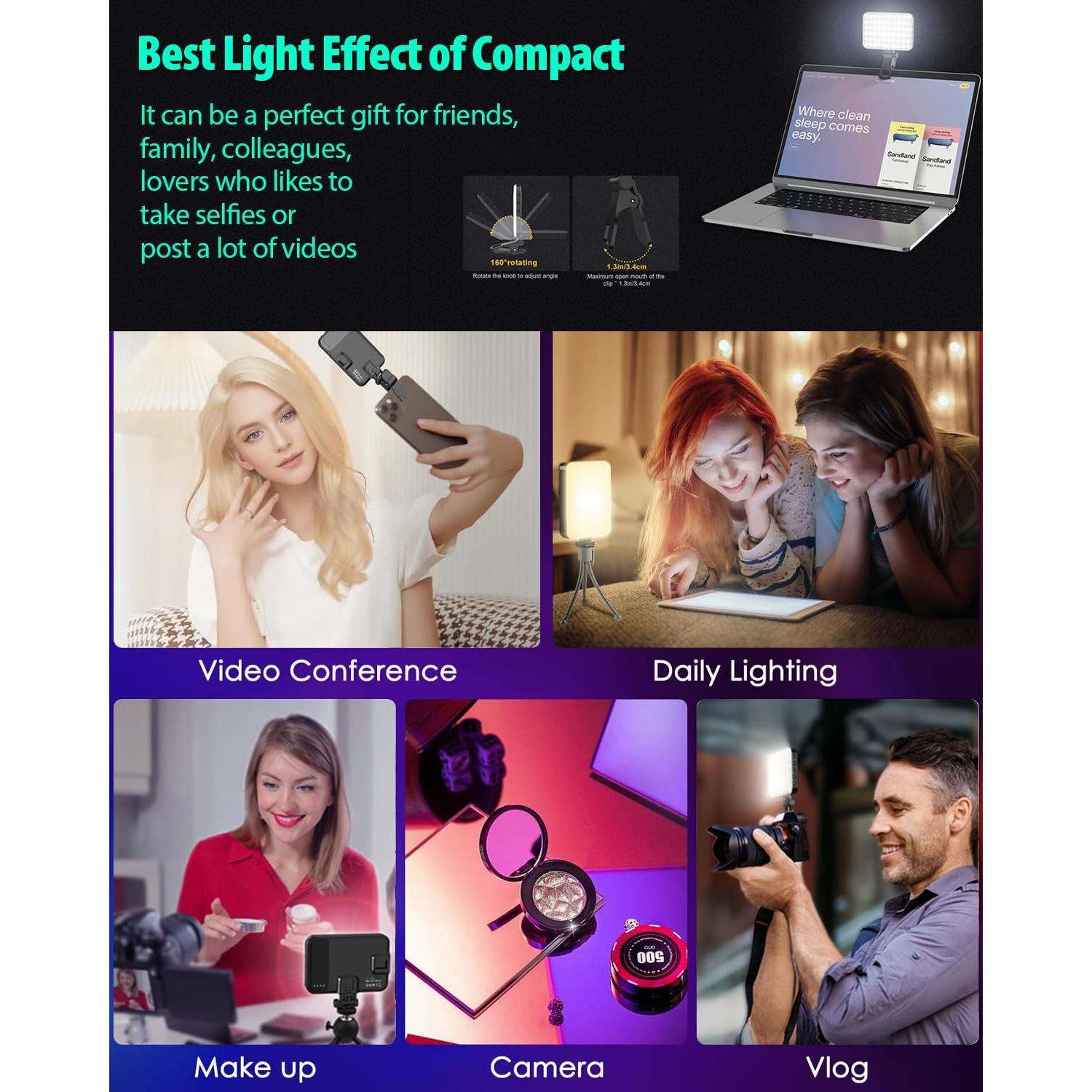 Luz de Selfie LED Portátil IMYSTICALINTEL 2200mAh 3 Modos