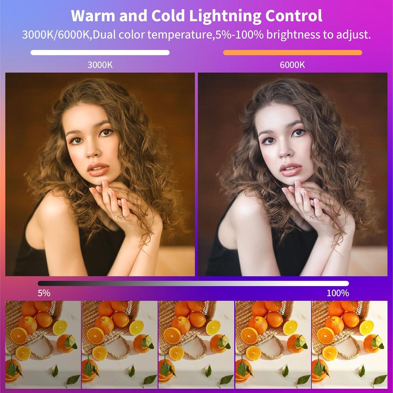 Luz de Video RGB Luxceo V10 LED Portátil Dimmable 3000K-6000K