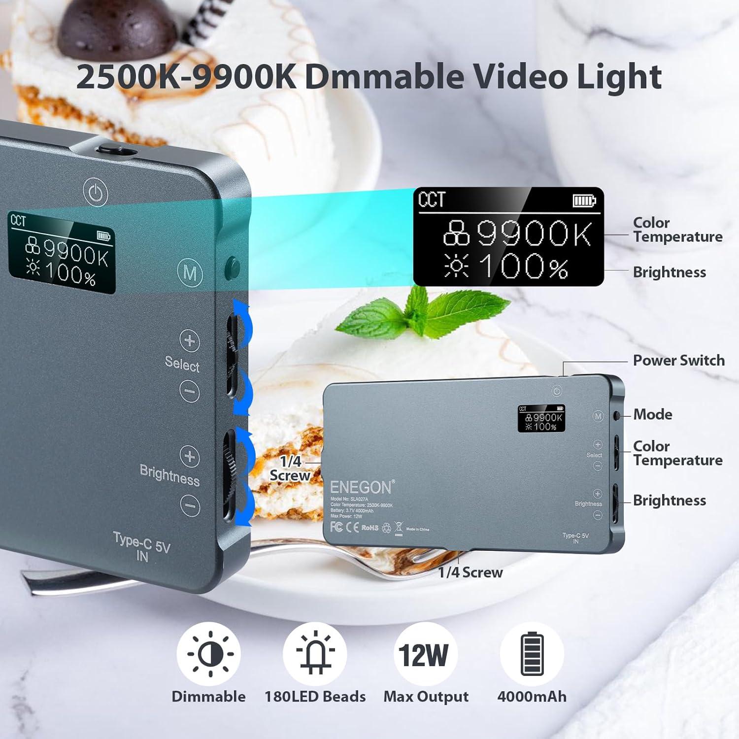 Luz de Video LED Recargable PEZAX 4000mAh Bicolor para DSLR