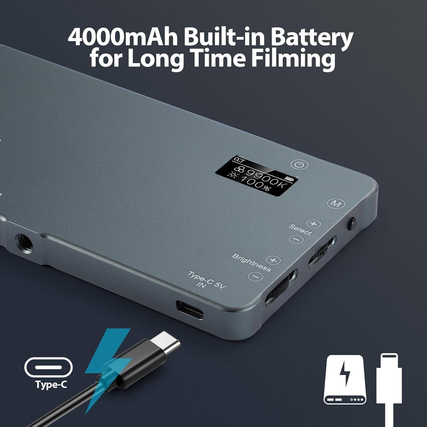 Luz de Video LED Recargable PEZAX 4000mAh Bicolor para DSLR